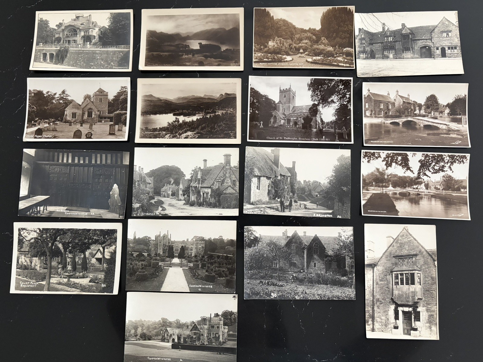 17 Vintage England Cotswolds RPPC Real Photo Postcards Broadway Stanton Bourton