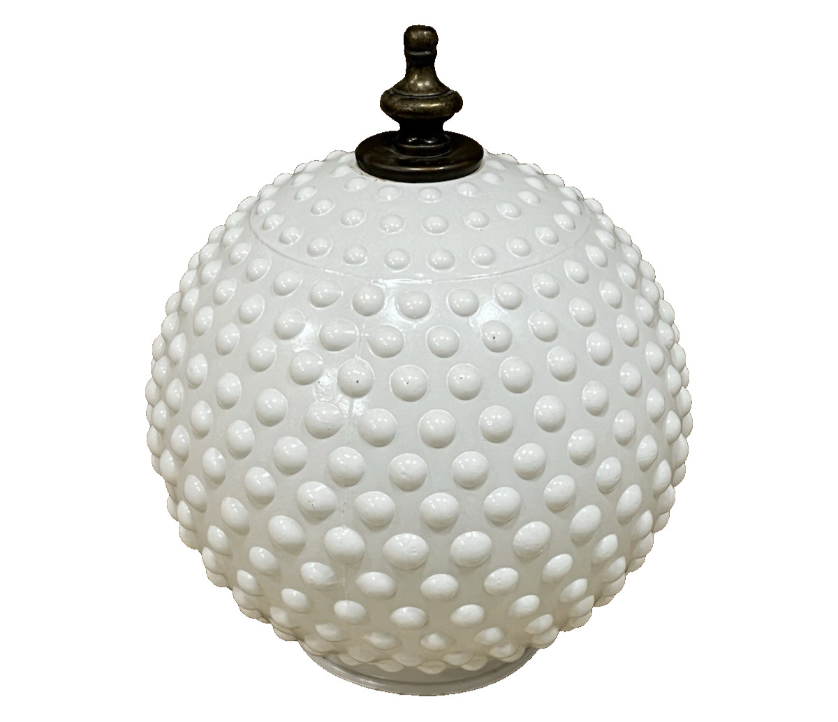 Vintage Hobnail Milk Glass White Shade Globe Ceiling Light Replacement Cover #1