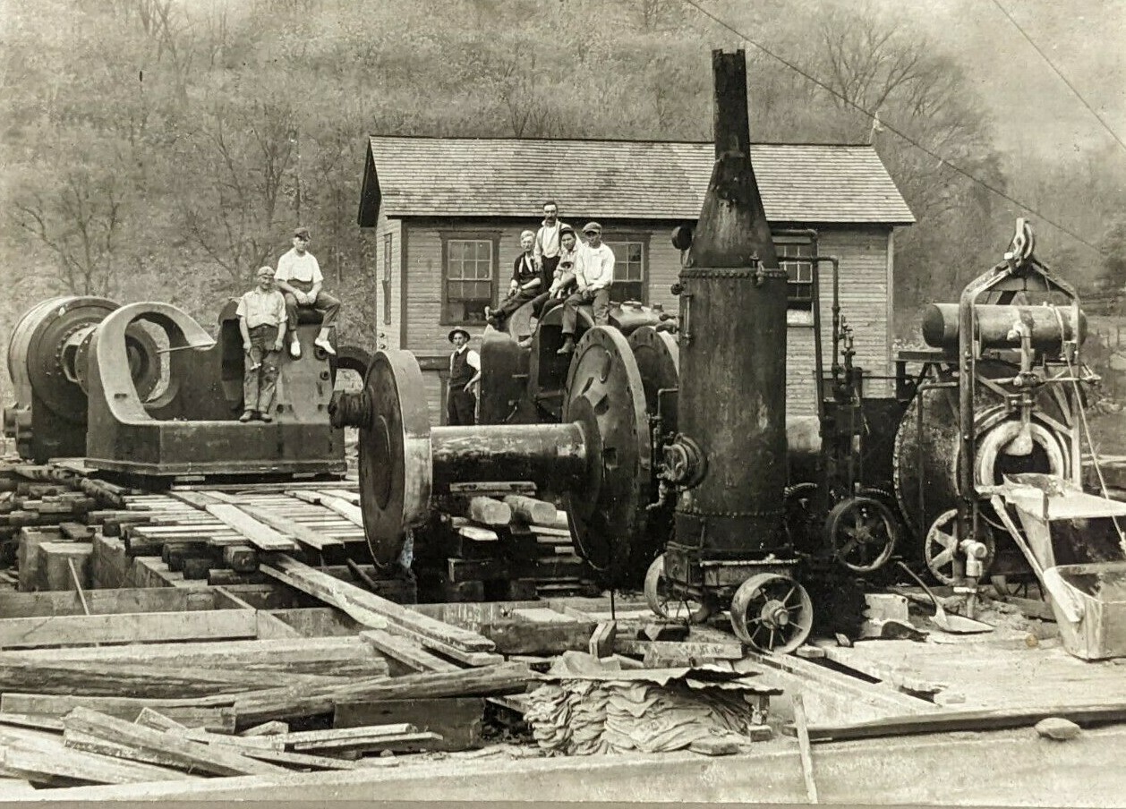 Vintage 1890s? Men Construction Workers Logging Machines Altoona PA Cabinet Card