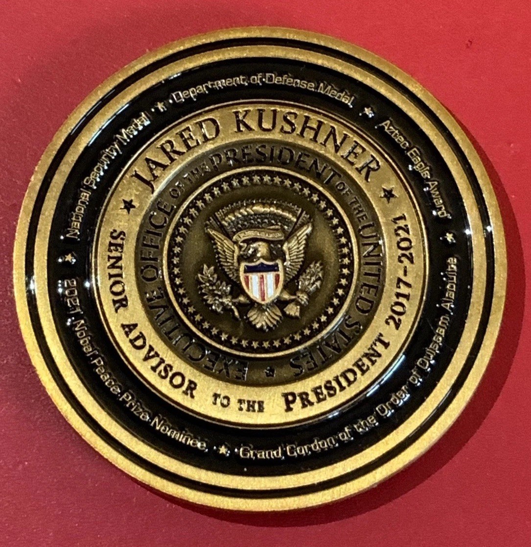 Rare Authentic President Trump Iran Russia Advisor Jared Kushner Challenge Coin