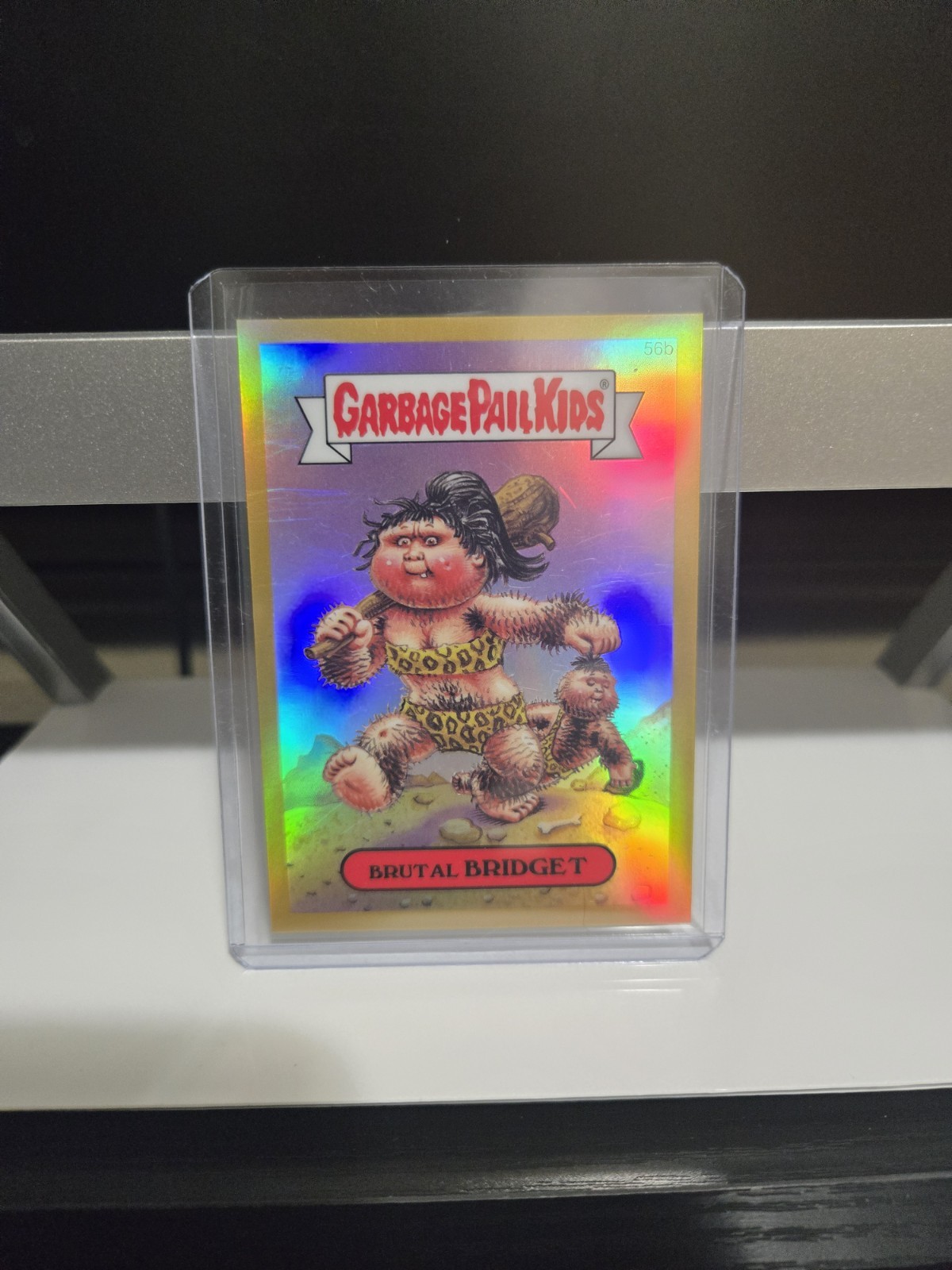 2014 GARBAGE PAIL KIDS GPK CHROME SERIES 2 GOLD REFRACTOR #56B BRUTAL BRIDGET