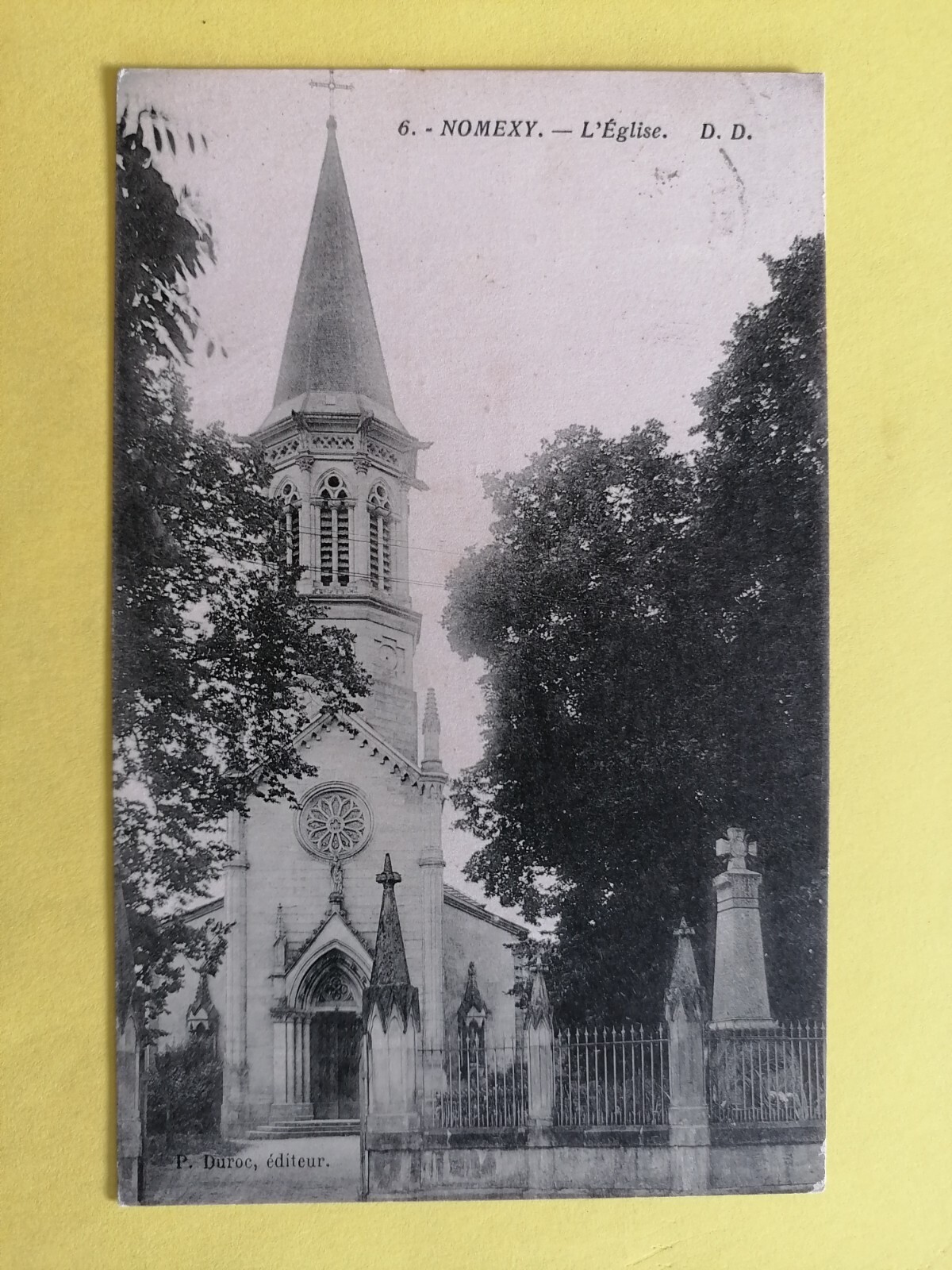 Old postcard rare view 88 - NOMEXY L\'EGLISE Gilberte à Mlle C. BREUILLE publisher P. DUROC