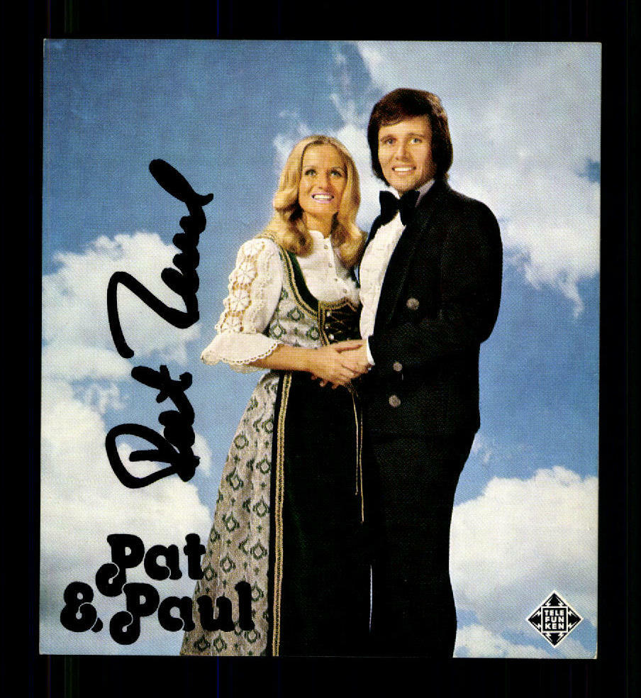 Pat and Paul Autograph Card Original Signed + M 5548
