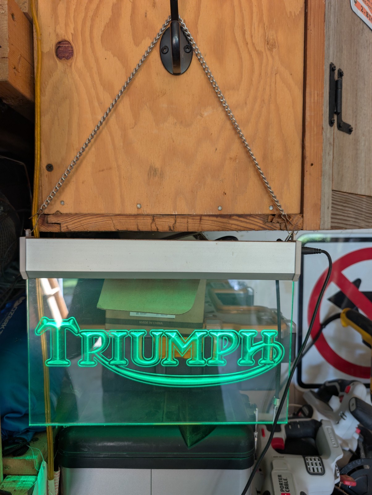 Triumph Motorcycles Sign - Illuminating