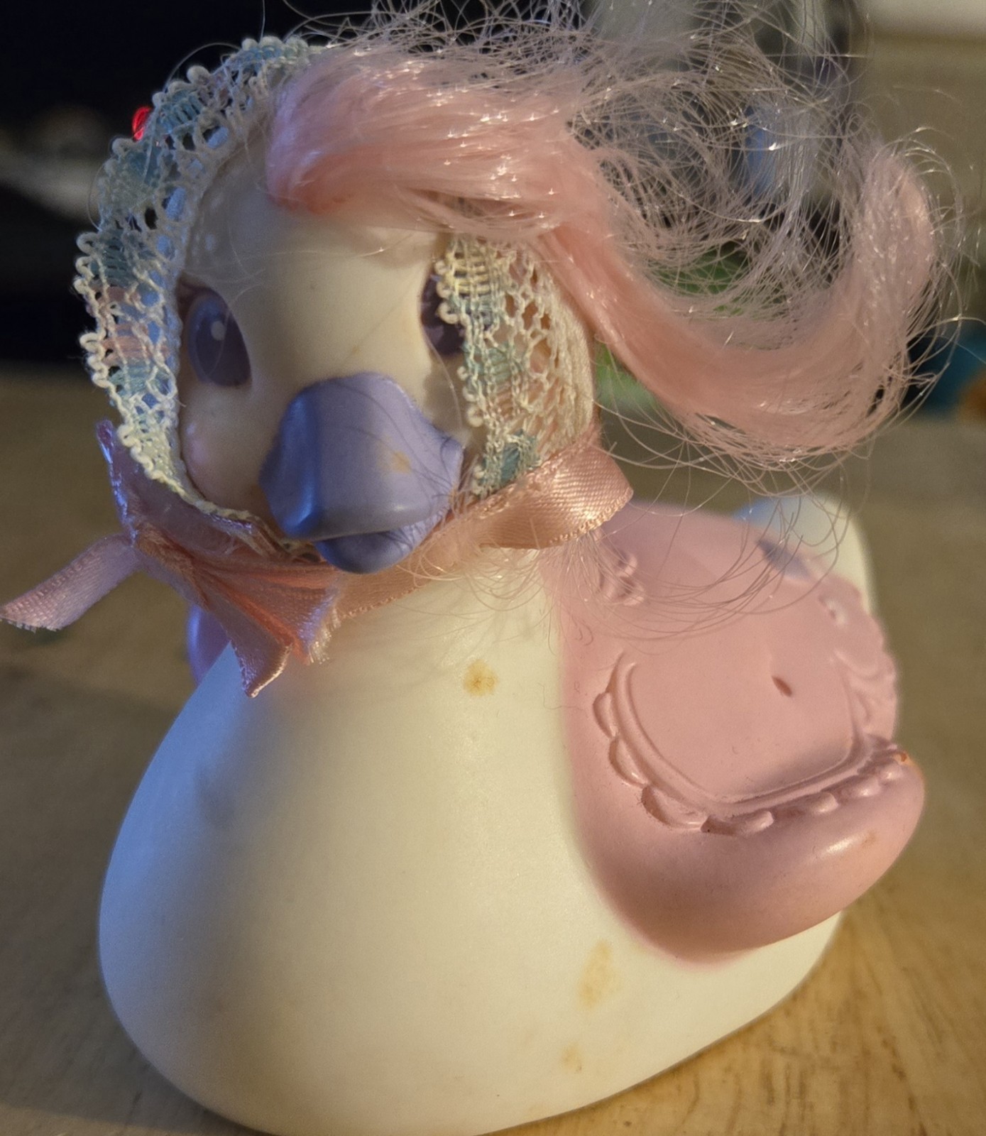Vintage 1986 Tonka Keypers Baby Belle Swan Bank Complete Original Bonnet Plug
