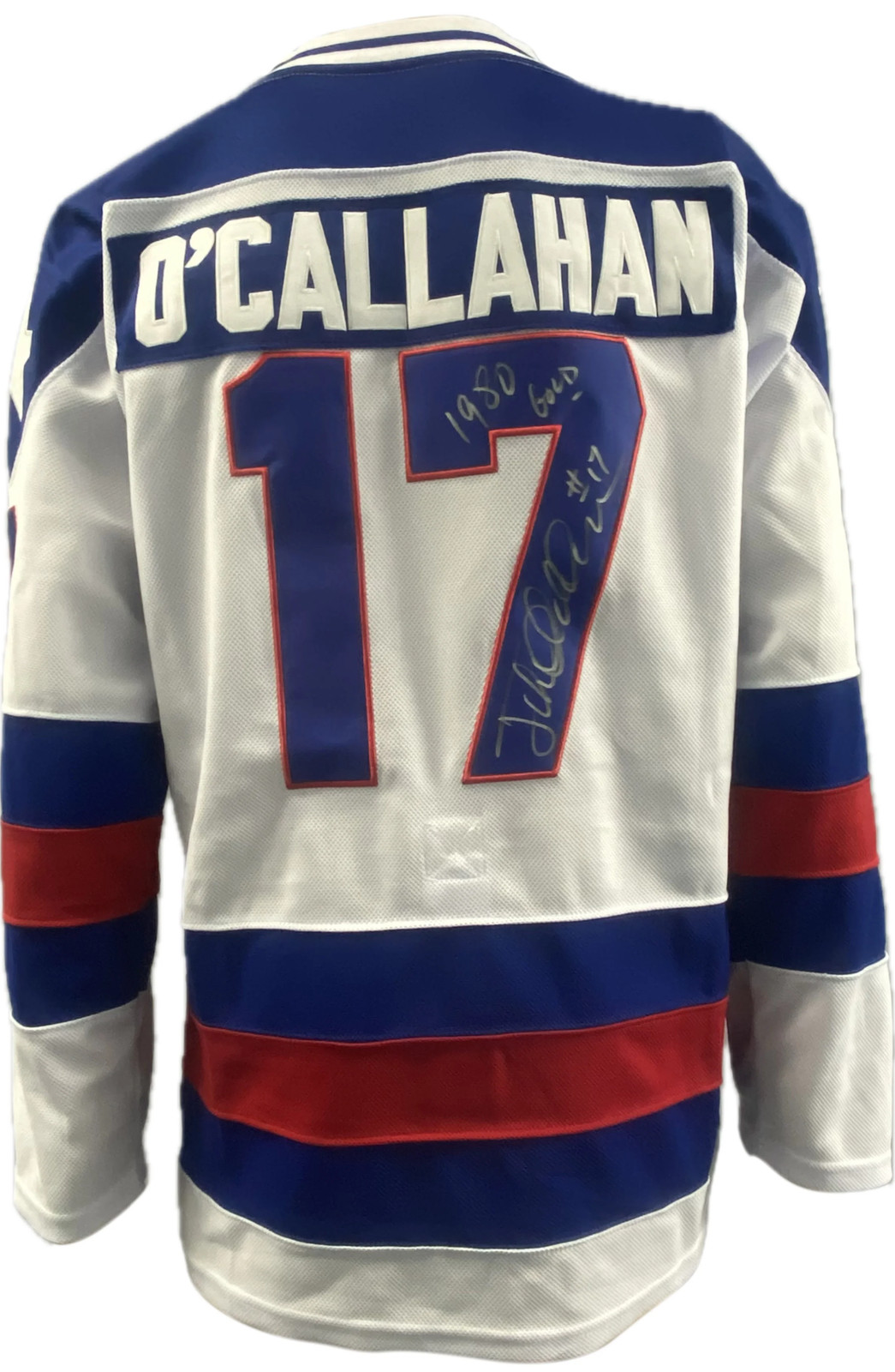 Jack O'Callahan SIGNED USA Hockey Miracle on Ice 1980 Official White Hockey Jers