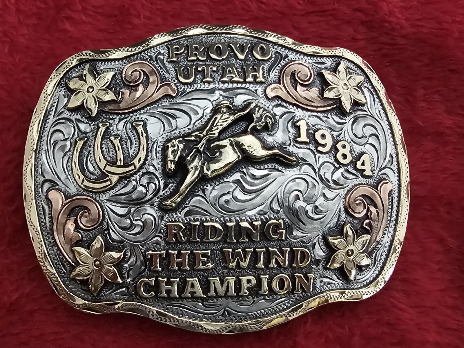 Rodeo X~Treme Bronc Rider☆Rare☆1984☆CHAMPIONSHIP TROPHY BUCKLE☆Provo Utah☆949