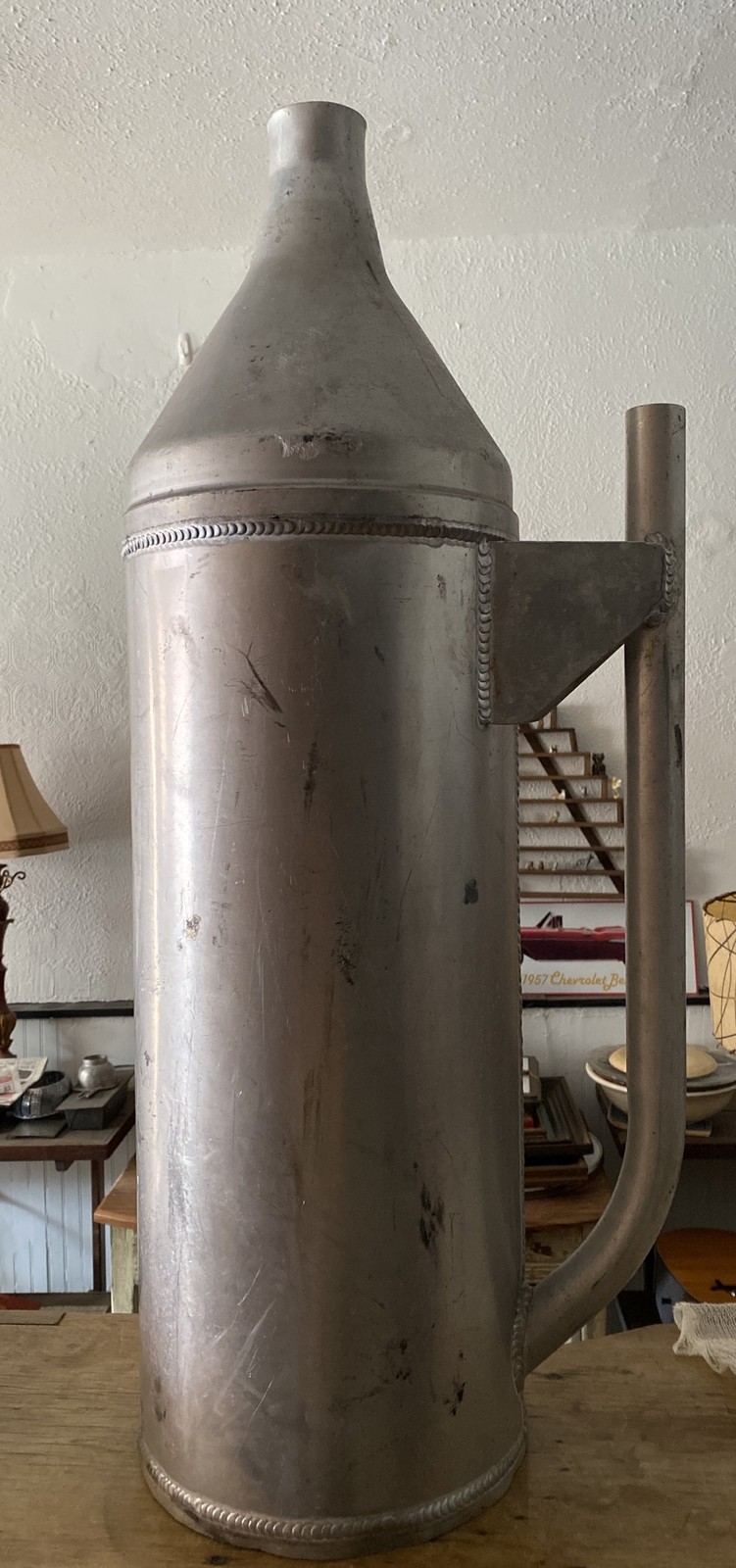 Vintage XL 32” Asphalt/Dirt Track Retro Drag Racing Aluminum Fuel Can~ See Pics