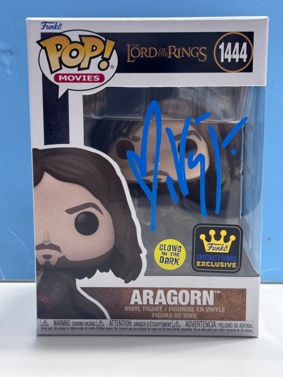 Funko Pop THE LORD OF THE RINGS - ARAGORN #1444 SIGNED COA AUTHENTICATED