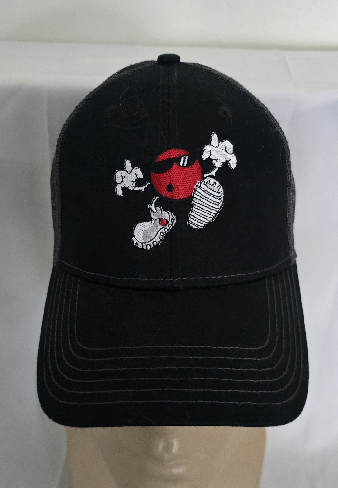Vintage 1990s 7UP 7 UP Cool Spot Mascot Hat Black Mesh Snapback Baseball Cap 