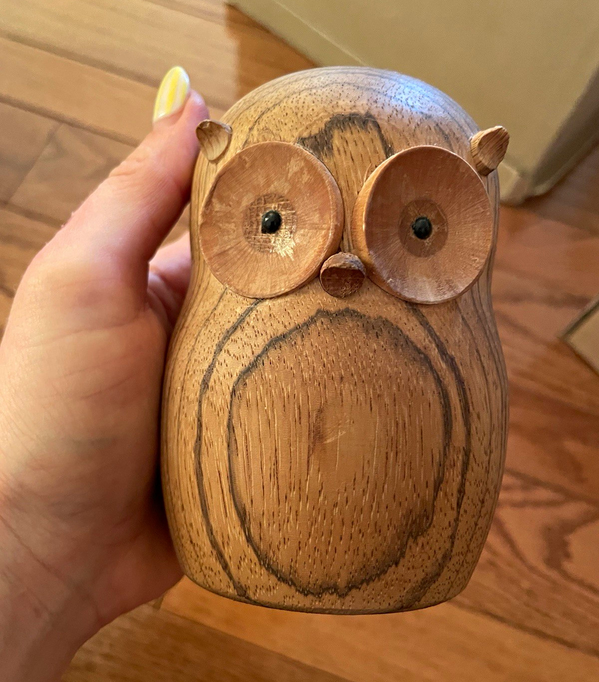 Vintage MCM Danish Wooden Owl Figurine Gunnar Florning Laurids Lonborg Denmark