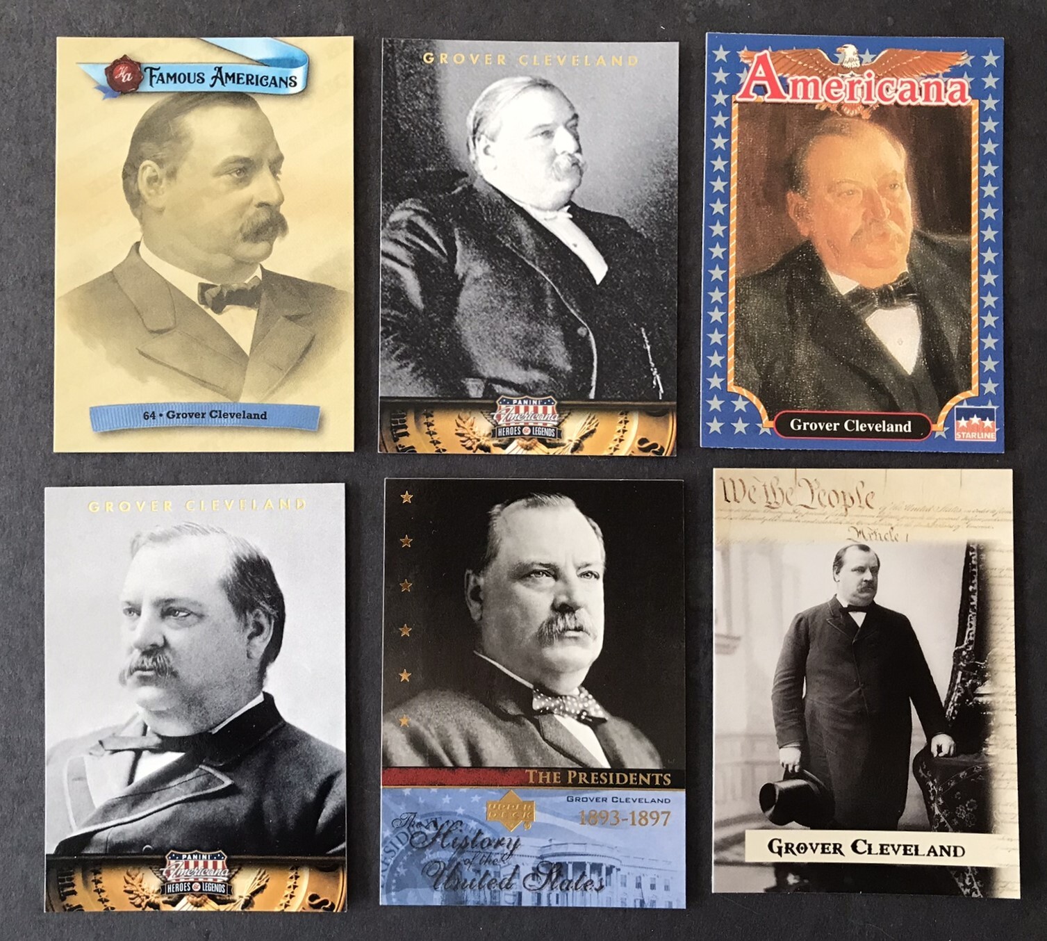 Grover Cleveland  22th and  24th   President of U.S.   Collector  Cards, 6 diff