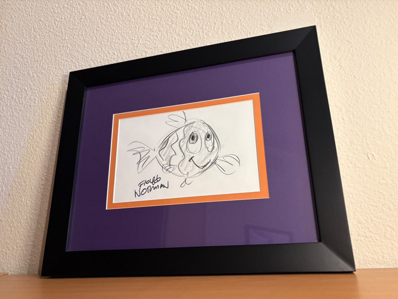 Disney Pixar Finding Nemo Floyd Norman Original Drawing Framed + Signed