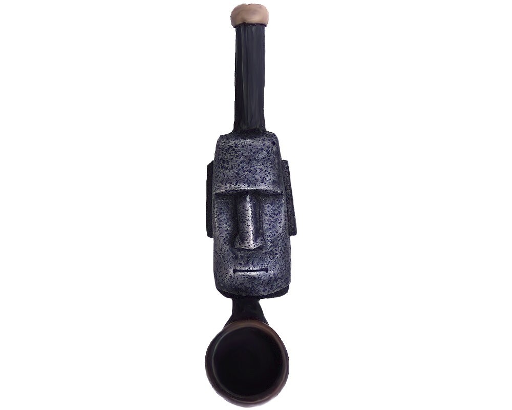 Moai Easter Island Head Handmade Tobacco Smoking Small Pipe Polynesian Hawaiian