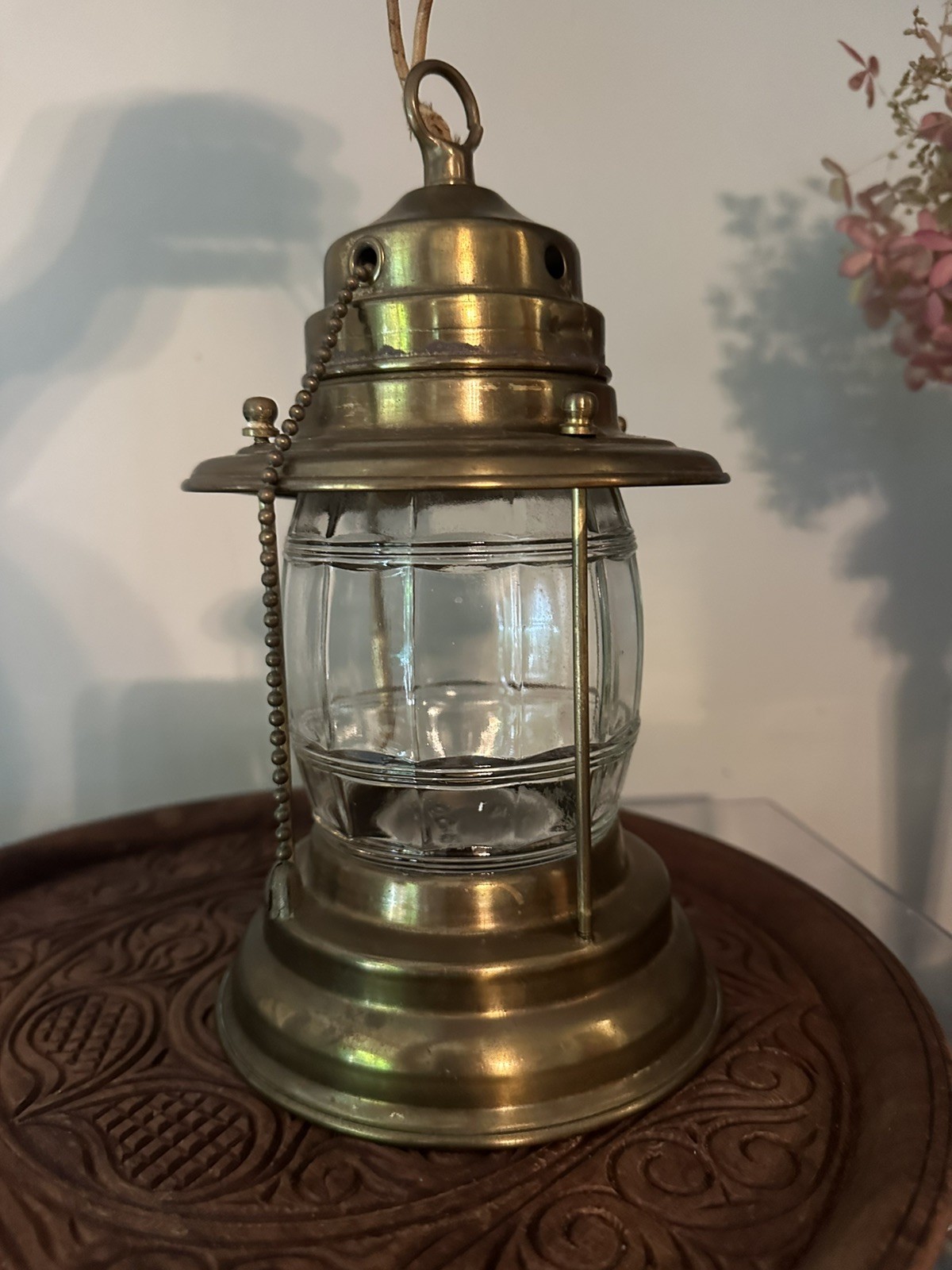Vintage Hazel Atlas Brass Nautical Ship Anchor Lantern Lamp 5920