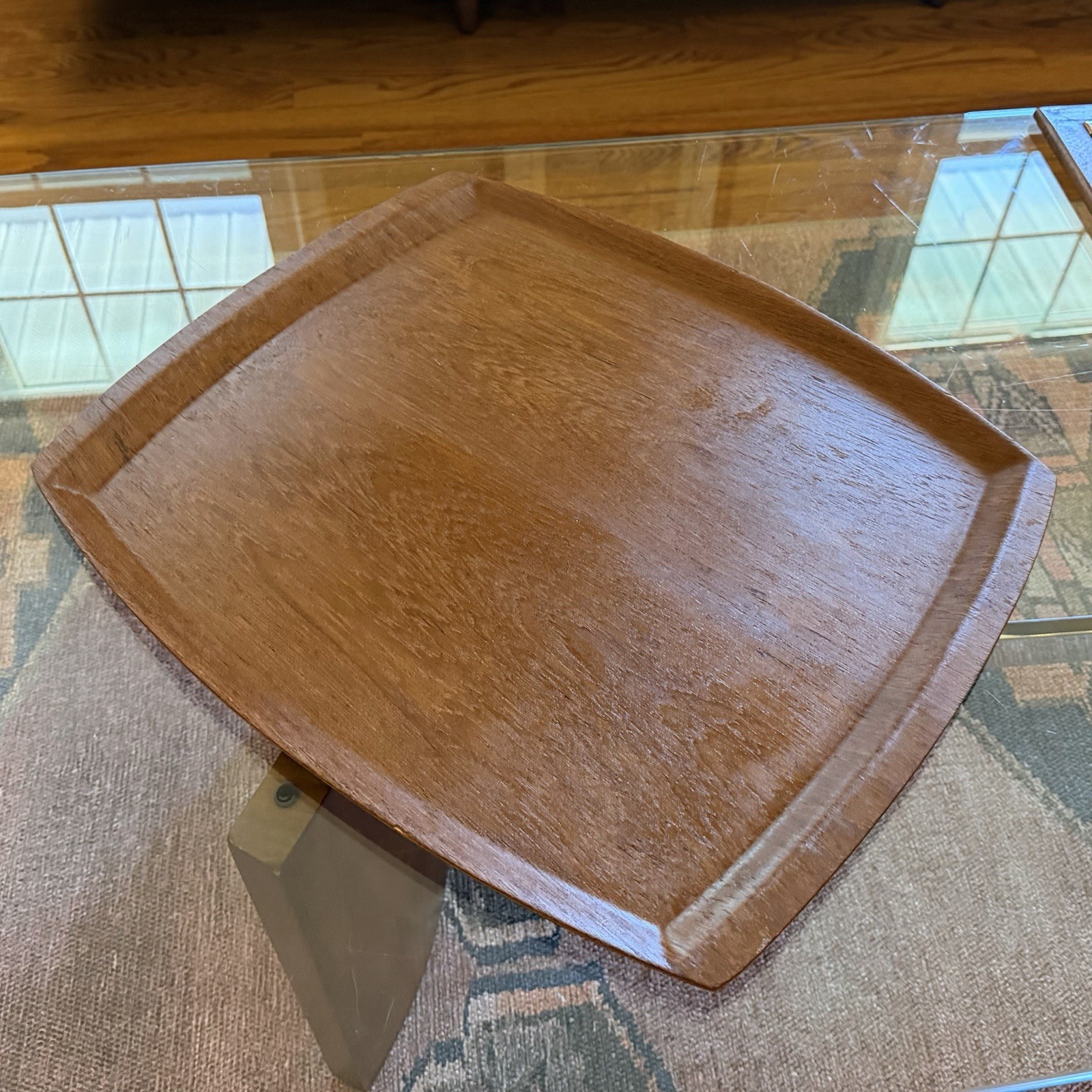 Vintage Swedish Teak Serving Tray 1960s Mid Century Modern 18.5” x 15.5”
