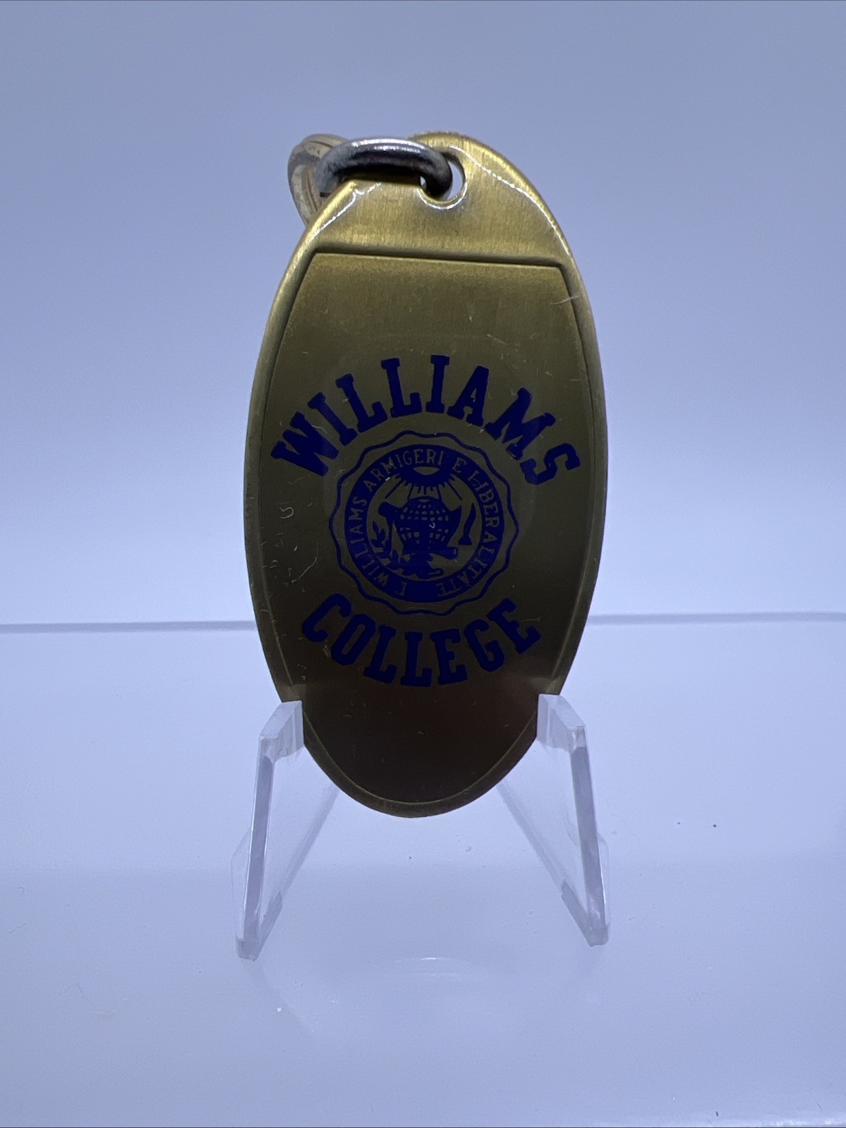 Vtg RARE Williams College Brass Keychain/Secur·A·Key