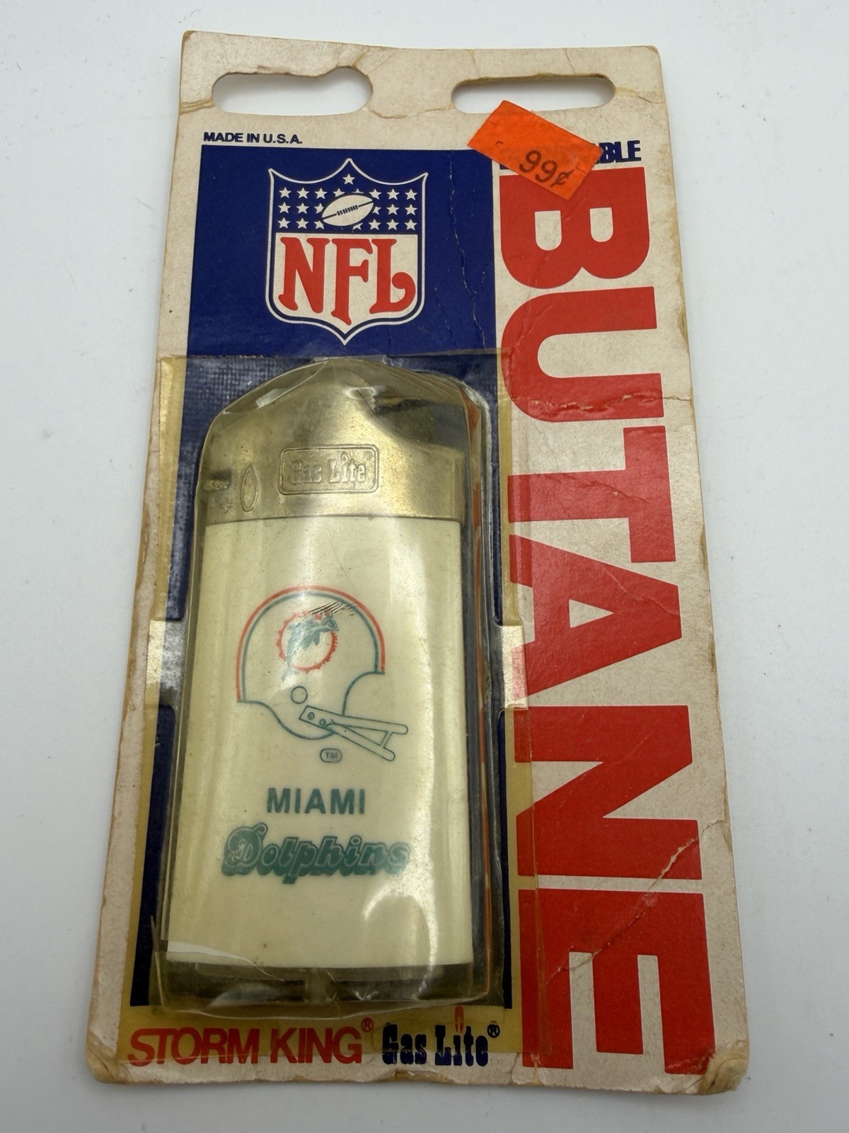 Vintage Miami Dolphins NFL Butane Lighter Gas Lite Storm King New B37 **READ