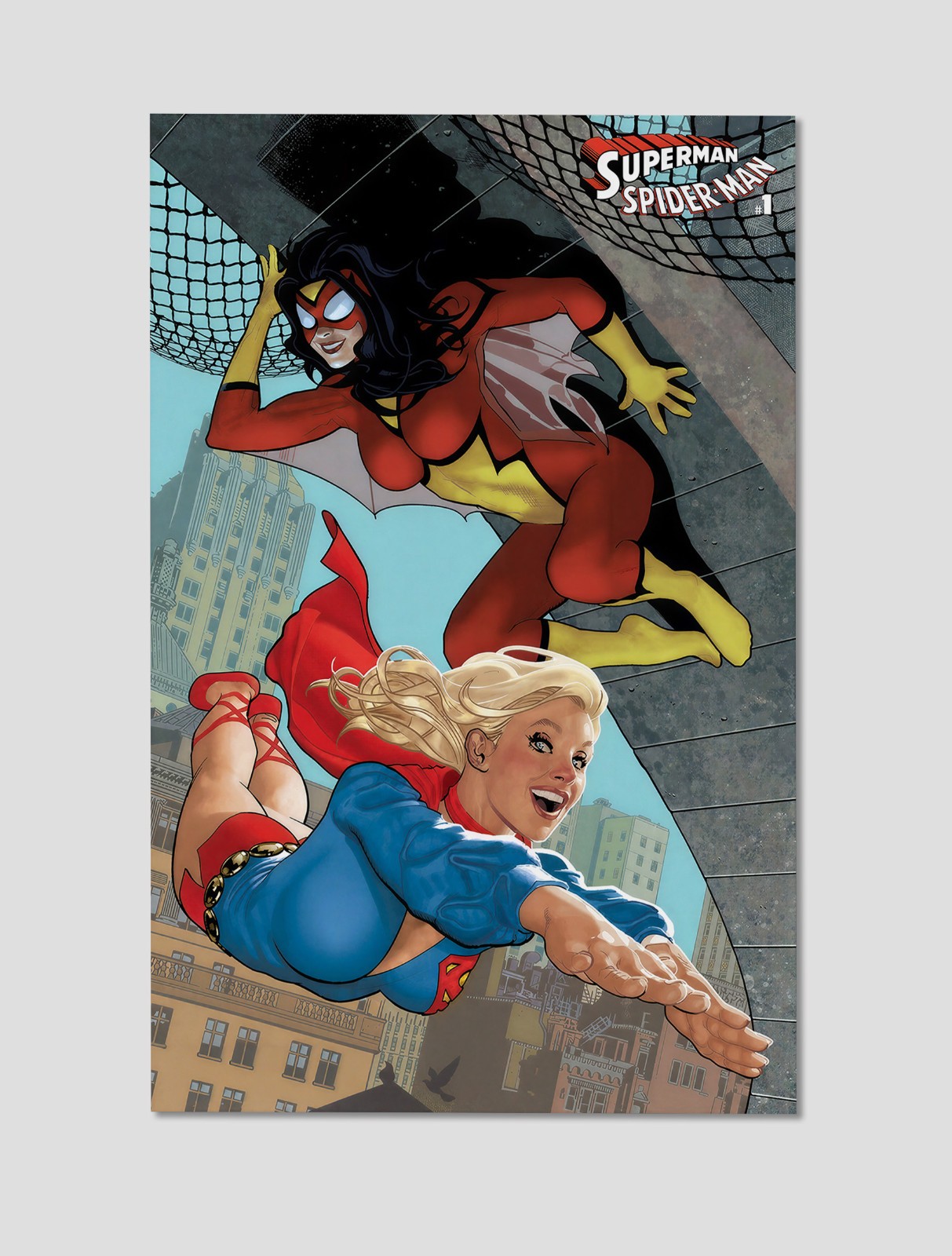 Supergirl Spider-Woman Crossover Heroes Giclee Print Poster 11