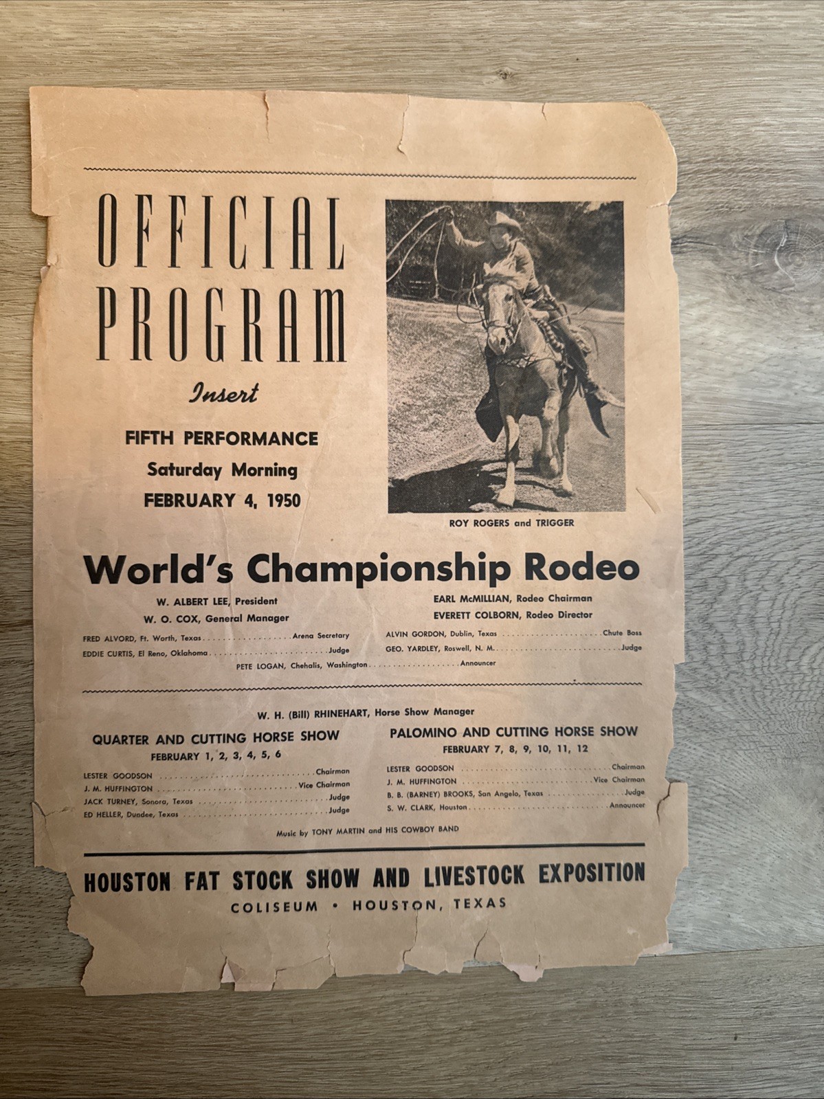 RARE 1950 Houston “Fat Stock”  Rodeo Official Program Roy Rodger’s Texas