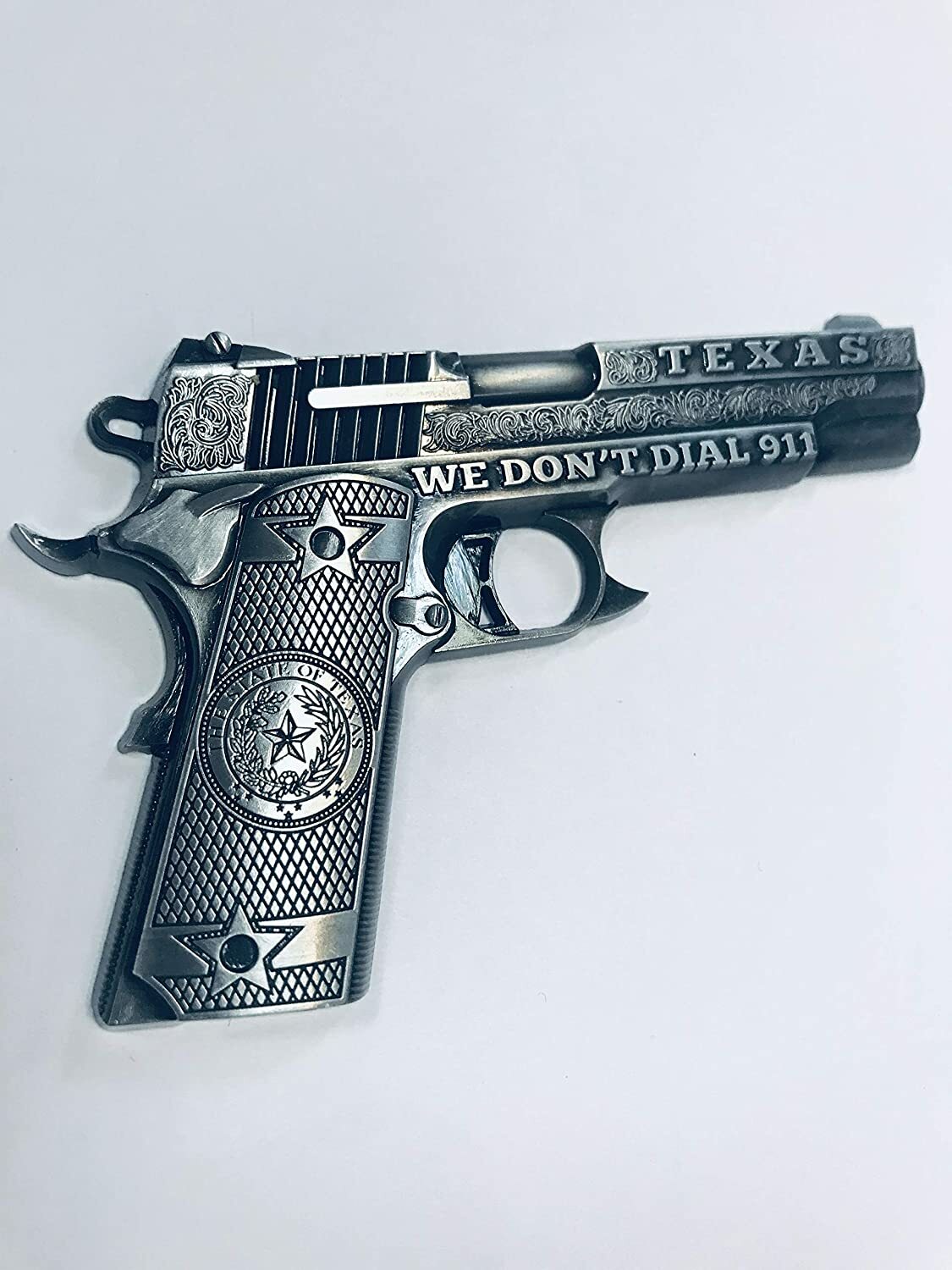 Texas Souvenir Magnet Pistol Design We Don\'t Dial 911 Bottle Opener
