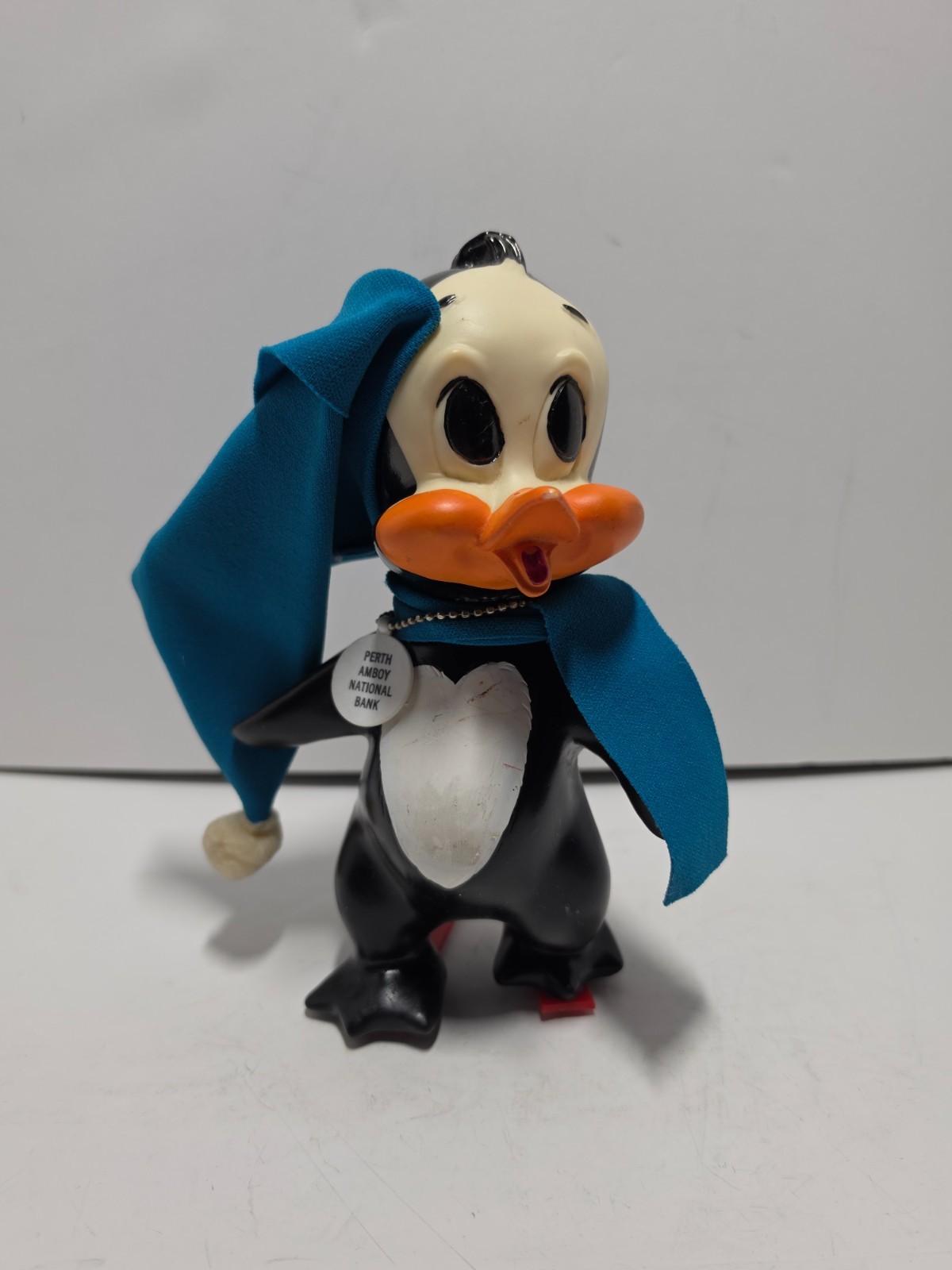 Vintage Chilly Willy Penguin Skiing Bank Perth Amboy Royal Industries 8\