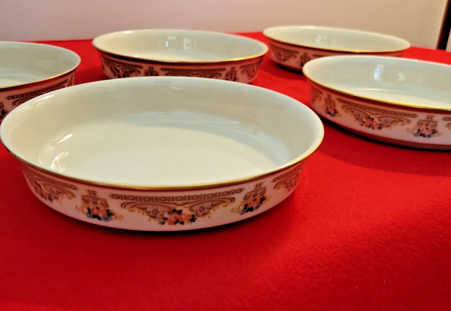 5 Vintage Lenox Versailles Coupe Soup Bowls 7.5\