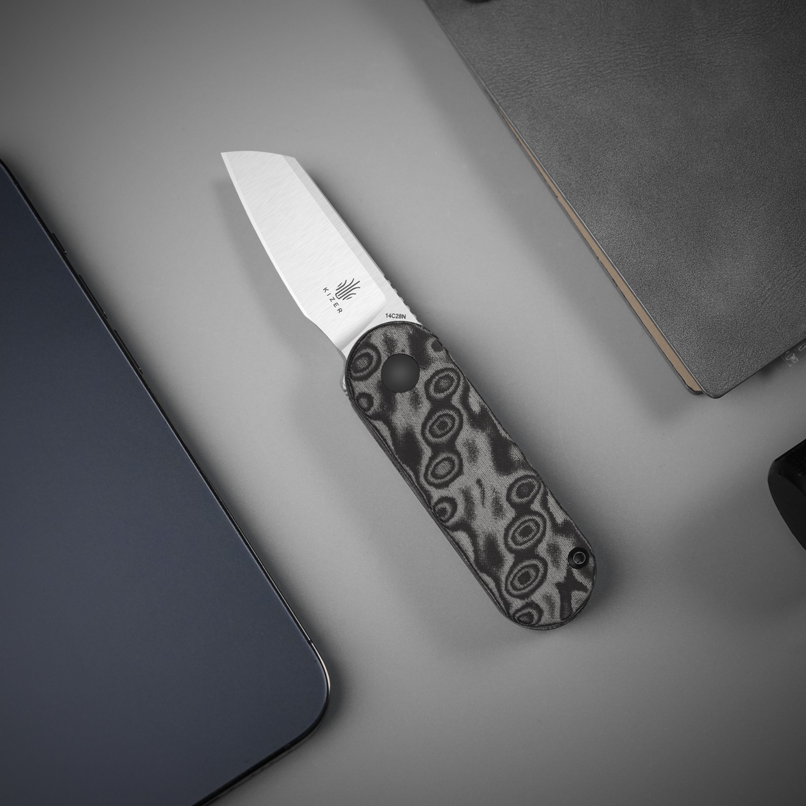 Kizer Mini Bay EDC Folding Pocket Knife 14C28N Blade micarta Handle V2583A6