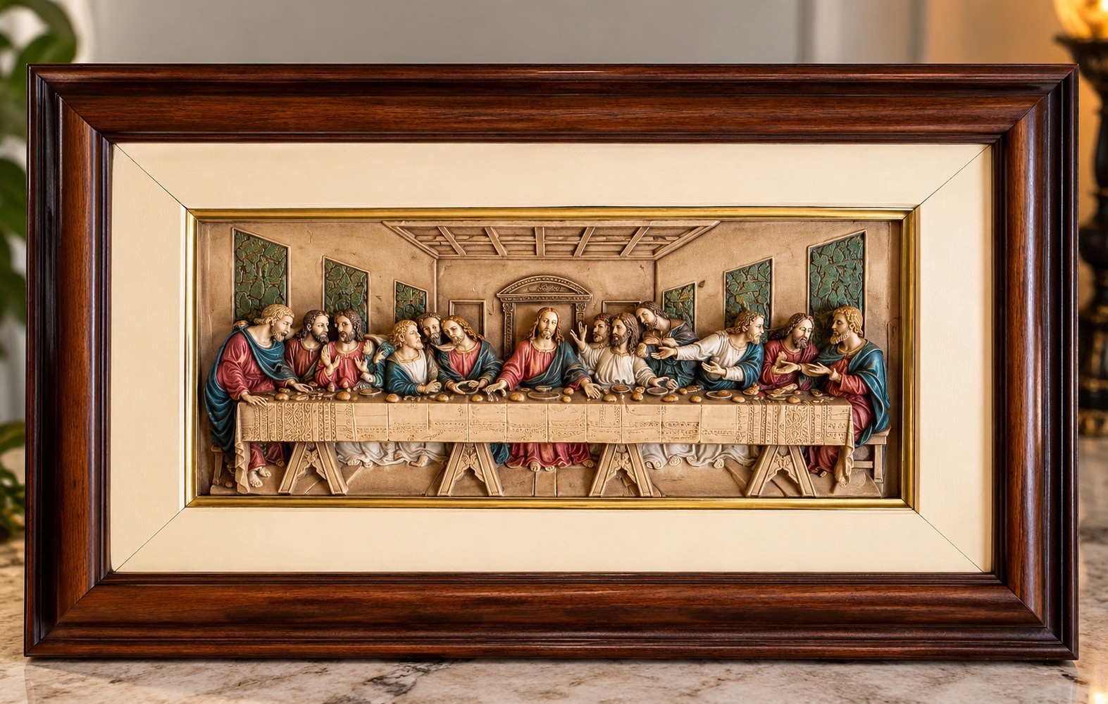 Vintage Made in Italy Last Supper 3D Resin Relief Wall Art Framed Jesus 16x10 Vintage Made in Italy Last Supper 3D Resin Relief Wall Art Framed Jesus 16x10