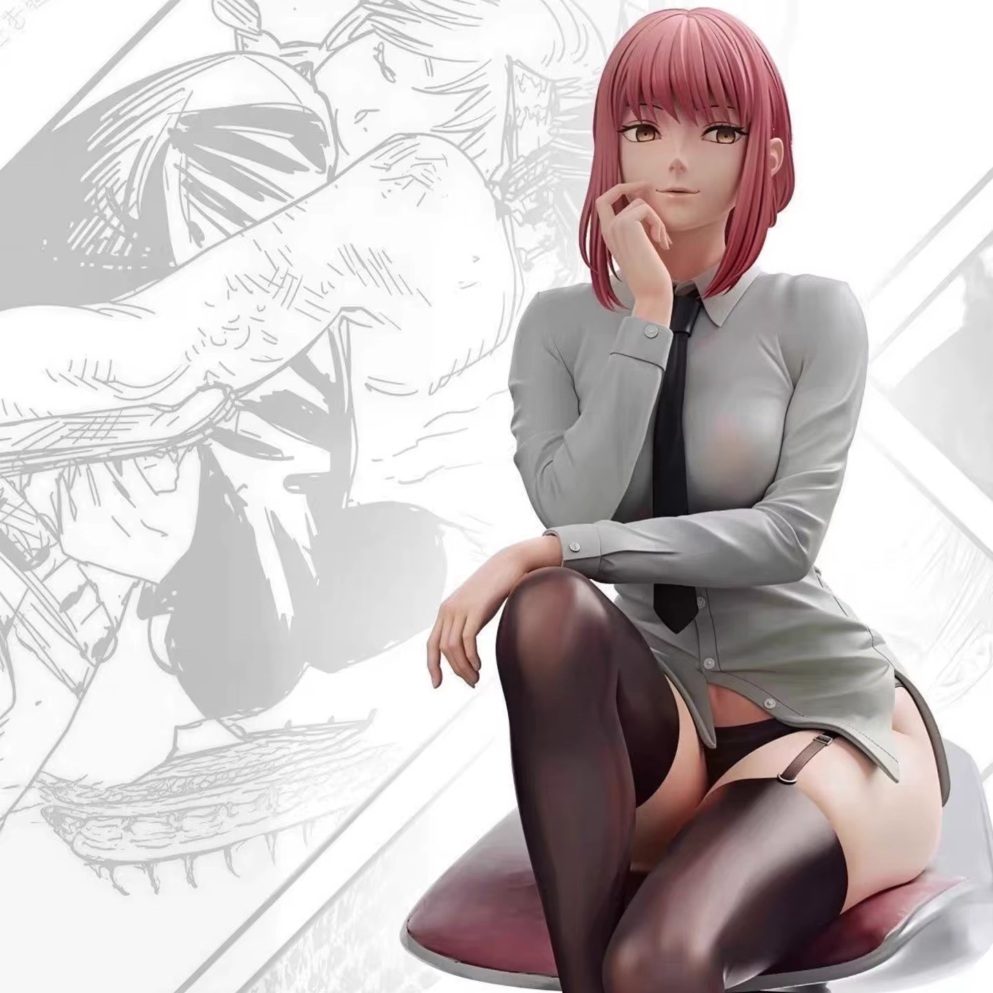 25CM Chainsaw Man Makima Statue GK Figure Anime Model Collectibles Boxed Gift