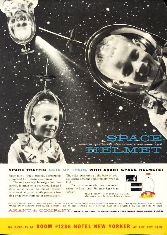 Children\'s SPACE HELMET Astronaut toy - 1958 Ad Image - Photo Print 5 x 7 inch