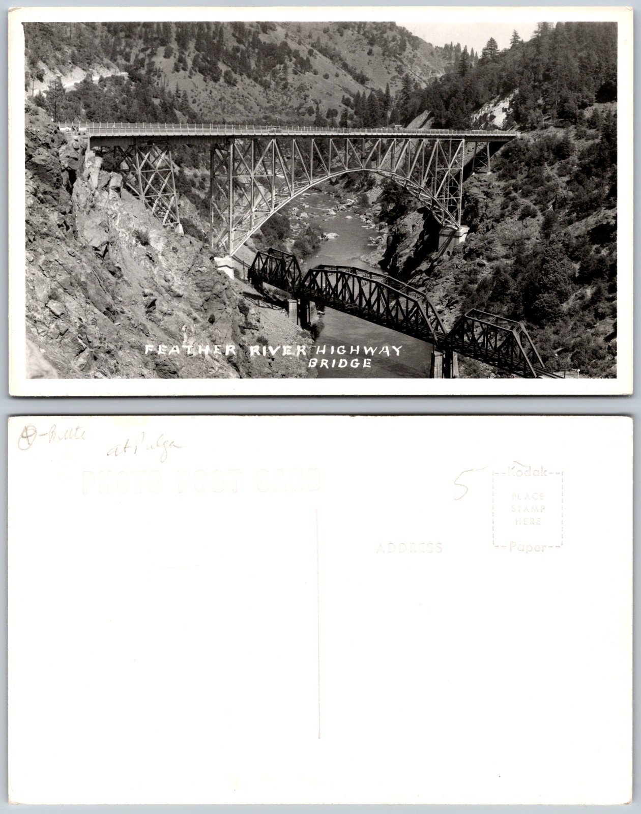 RPPC Feather River Highway Bridge Photo Postcard