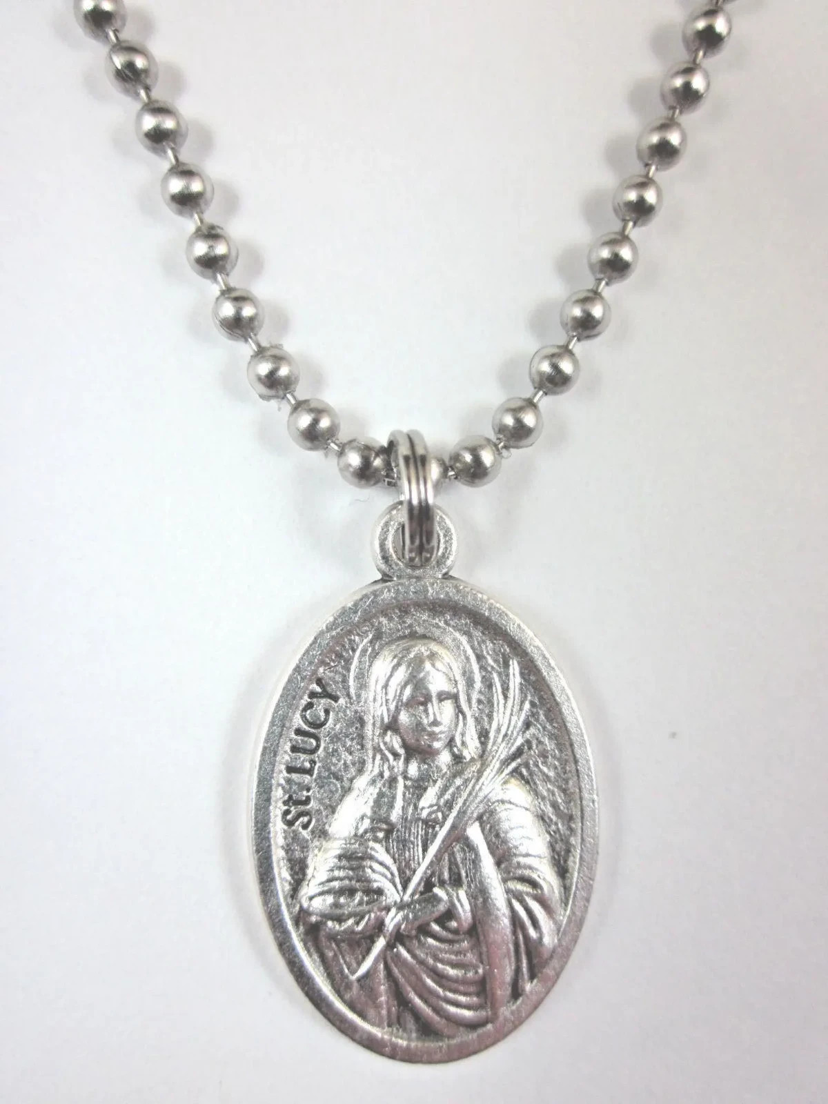 St Lucy Medal Italy Pendant Necklace 24