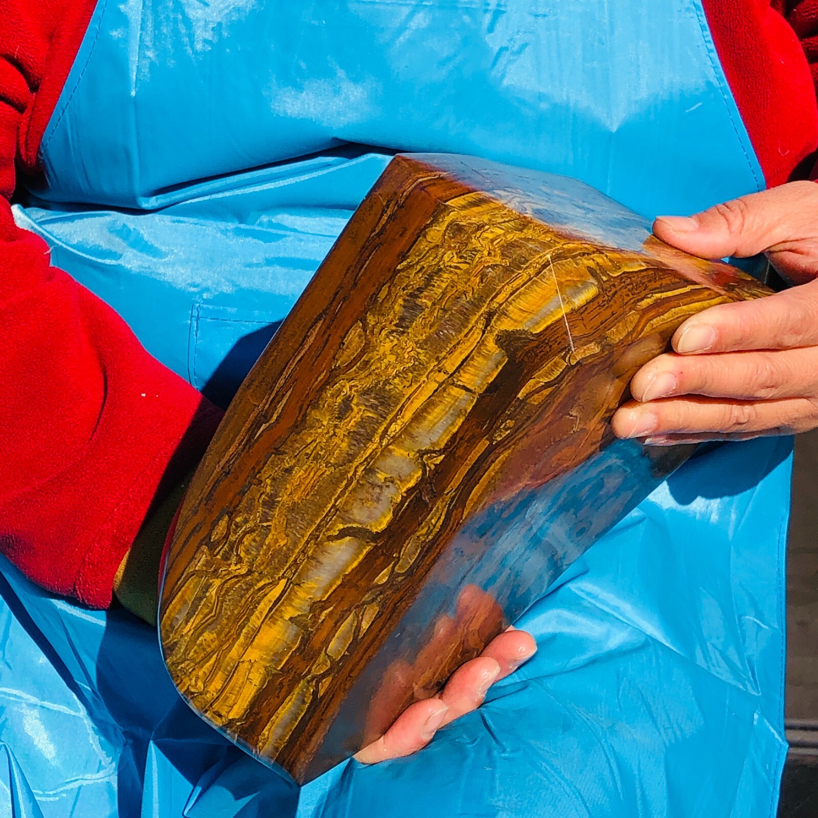 16.61LB Natural tiger\'s-eye rough raw stone rock specimrn Madagascar polish 3237