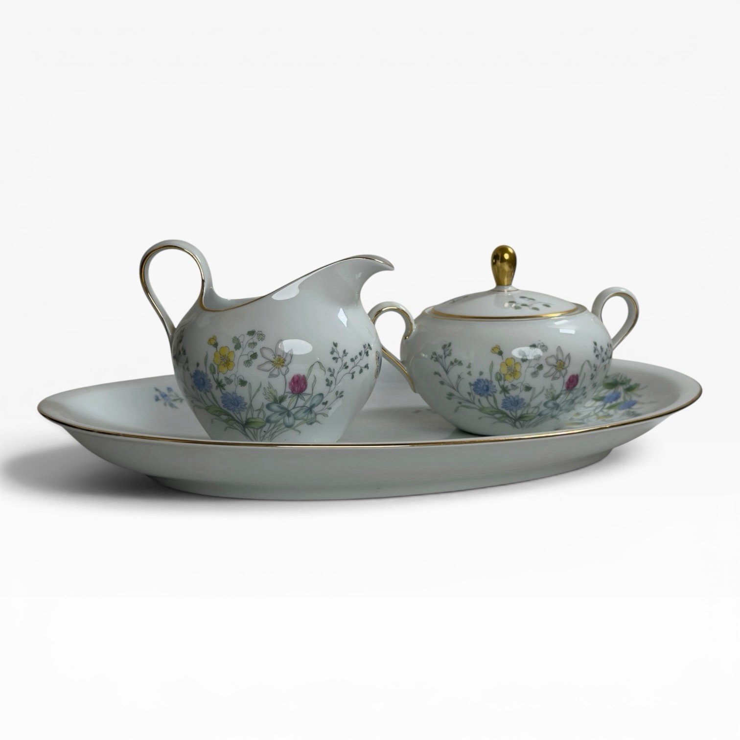 Vintage Seltmann Weiden Bavaria Liane Porcelain Creamer Sugar Tray Set 1960s Vintage Seltmann Weiden Bavaria Liane Porcelain Creamer Sugar Tray Set 1960s