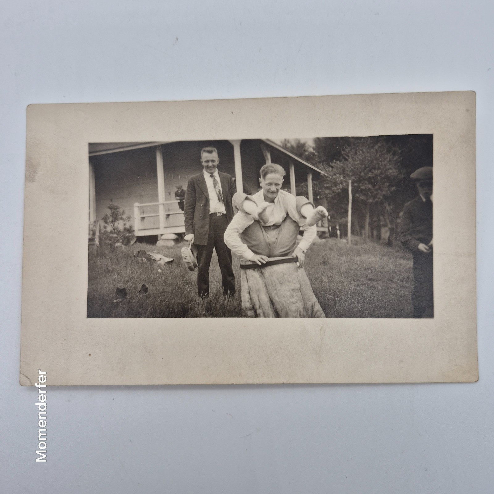 RPPC Real Photo Postcard c1910 Family Baby Porch Chickens CYKO Antique Unused