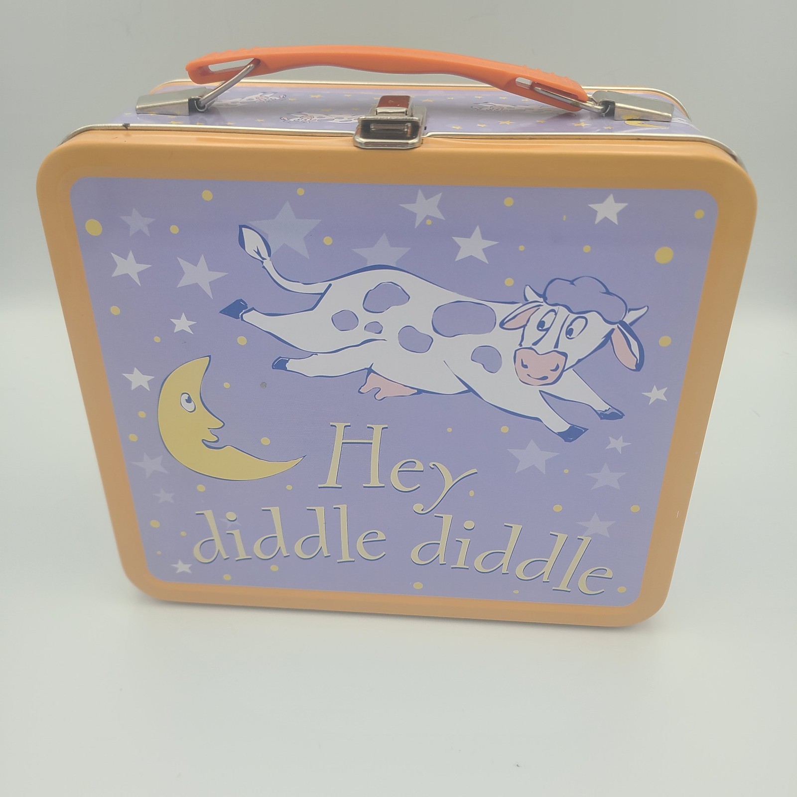 Vintage Hey Diddle Diddle Metal Lunch Box Cow Jumped Over The Moon Nursery Rhyme