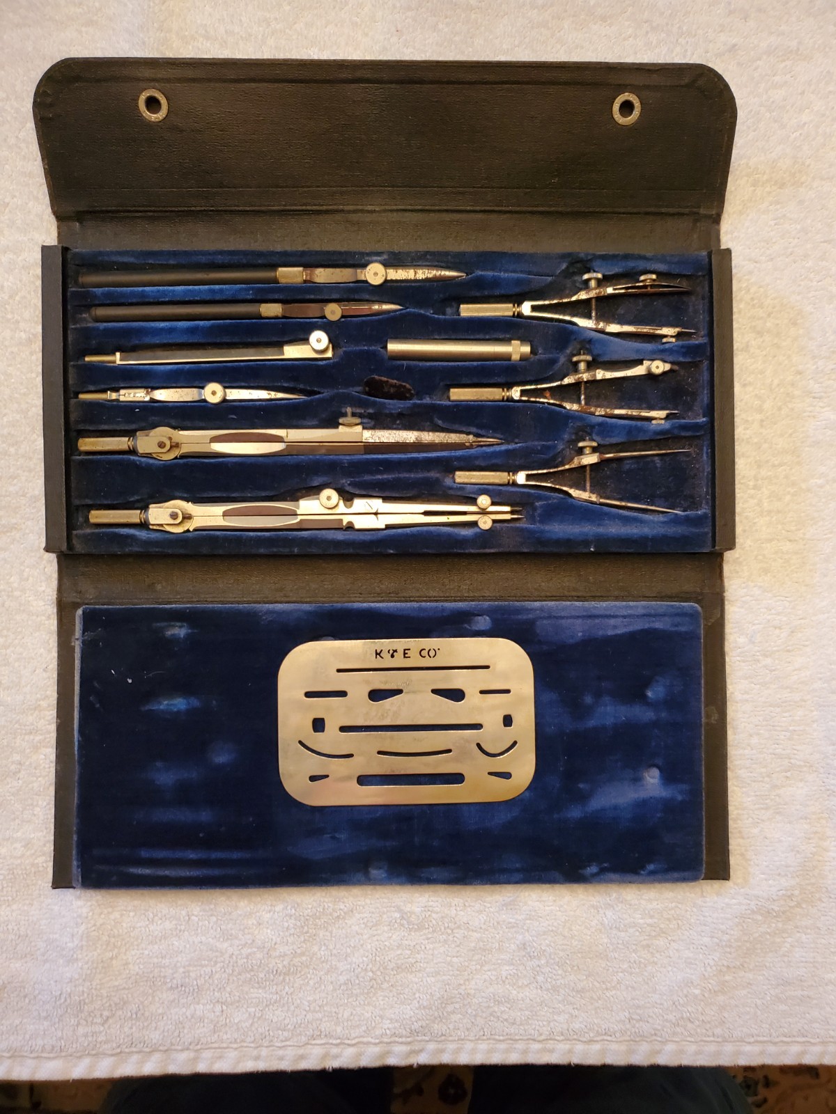 Vintage K&E Keuffel & Esser Drafting Instrument Compass Divider Set Case