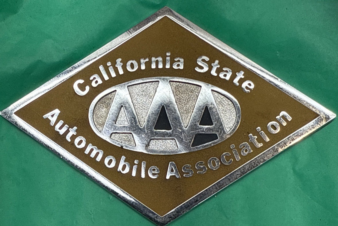Vintage AAA California State Automobile Association Metal Car Truck Badge Emblem