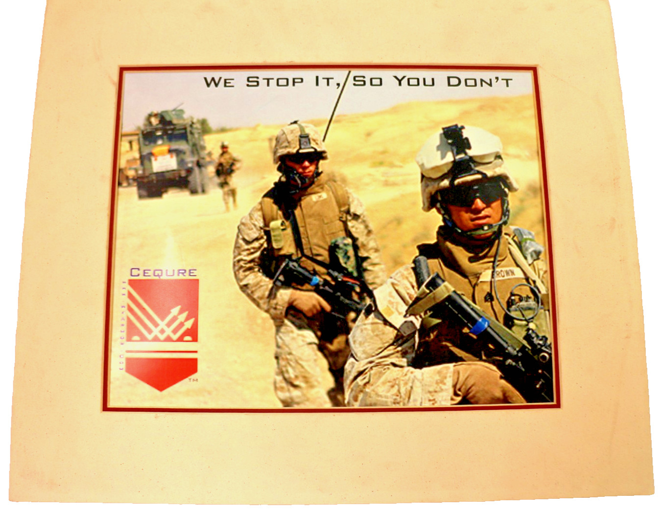 CEQURE We stop it so you don't Military Photo Promotional Diabetes Insulin Patch