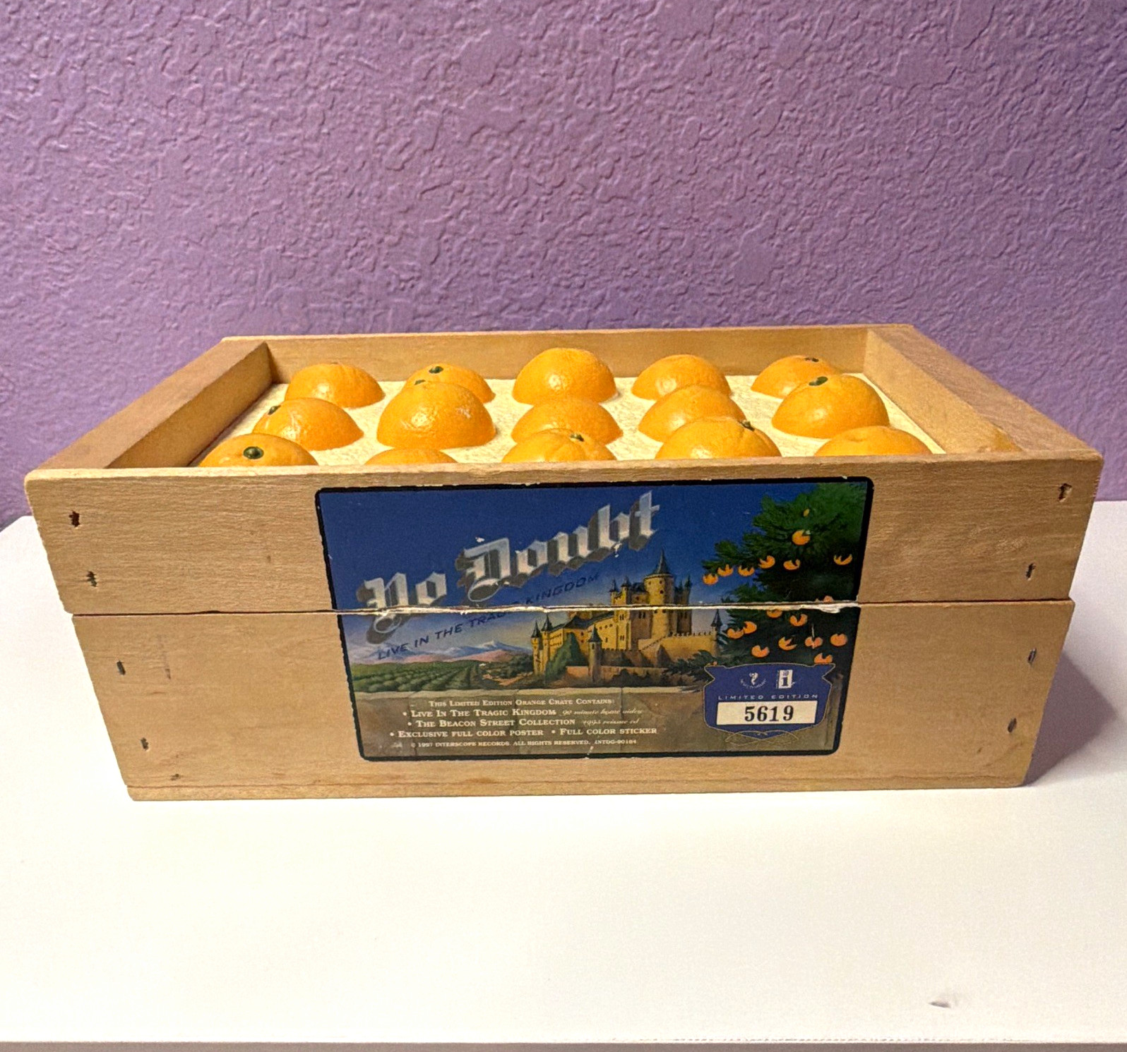 No Doubt Limited Edition 1997 Wooden Orange Crate Collectible Box EMPTY RARE Y2K