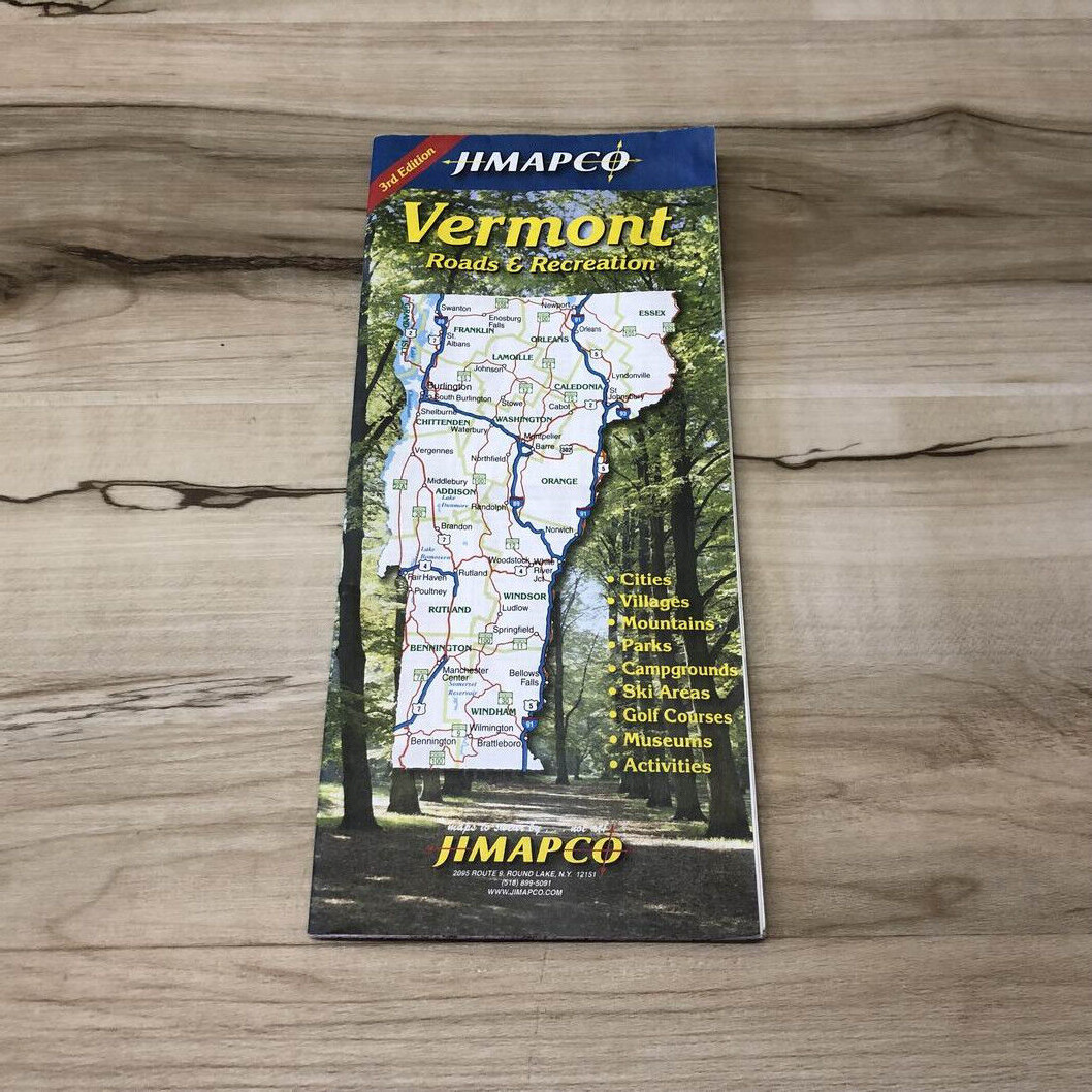 Vintage VERMONT : Vermont Roads & Recreations Map