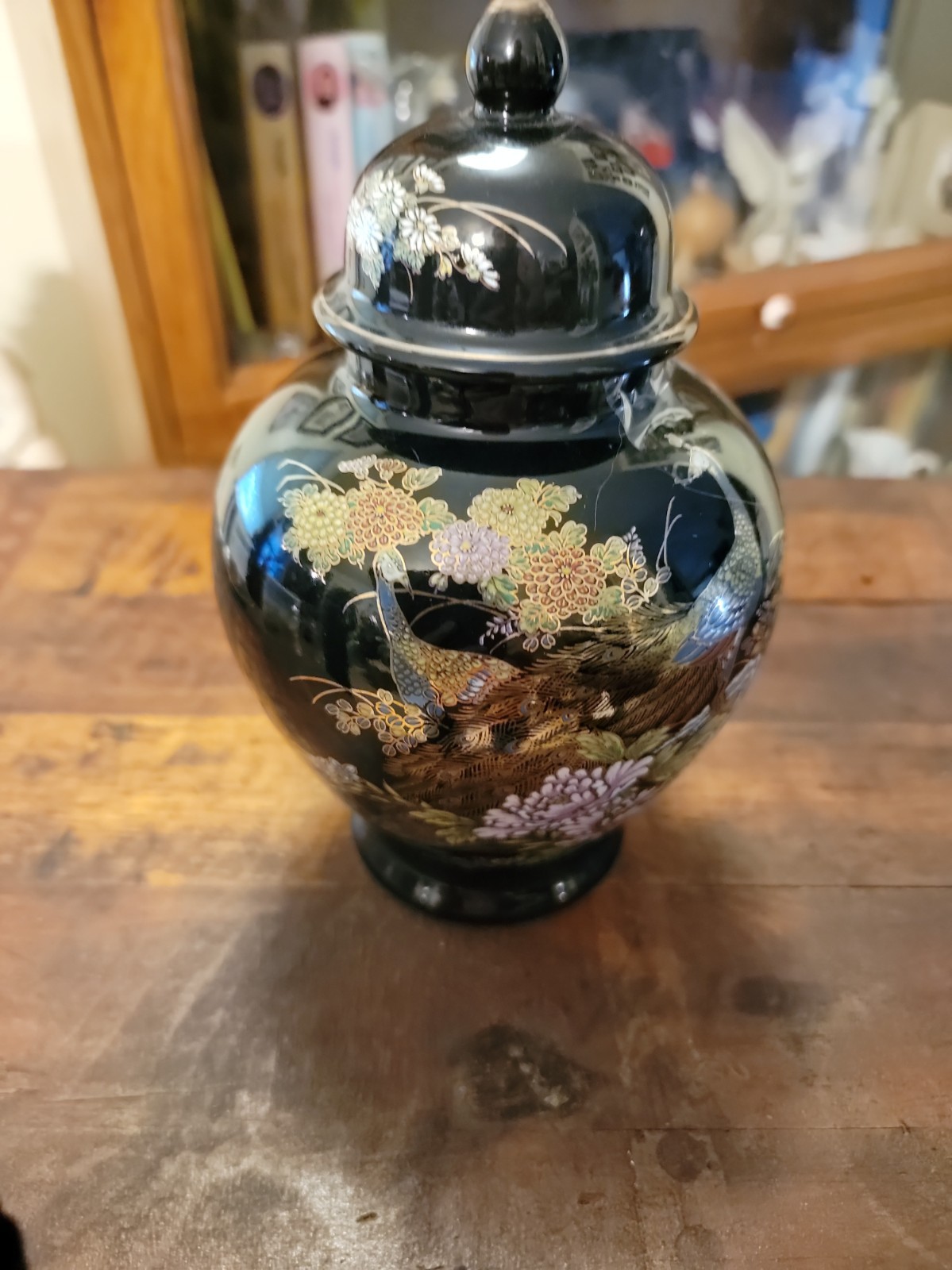 Vintage Japanese Satsuma - Style Porcelain Ginger Jar 8\