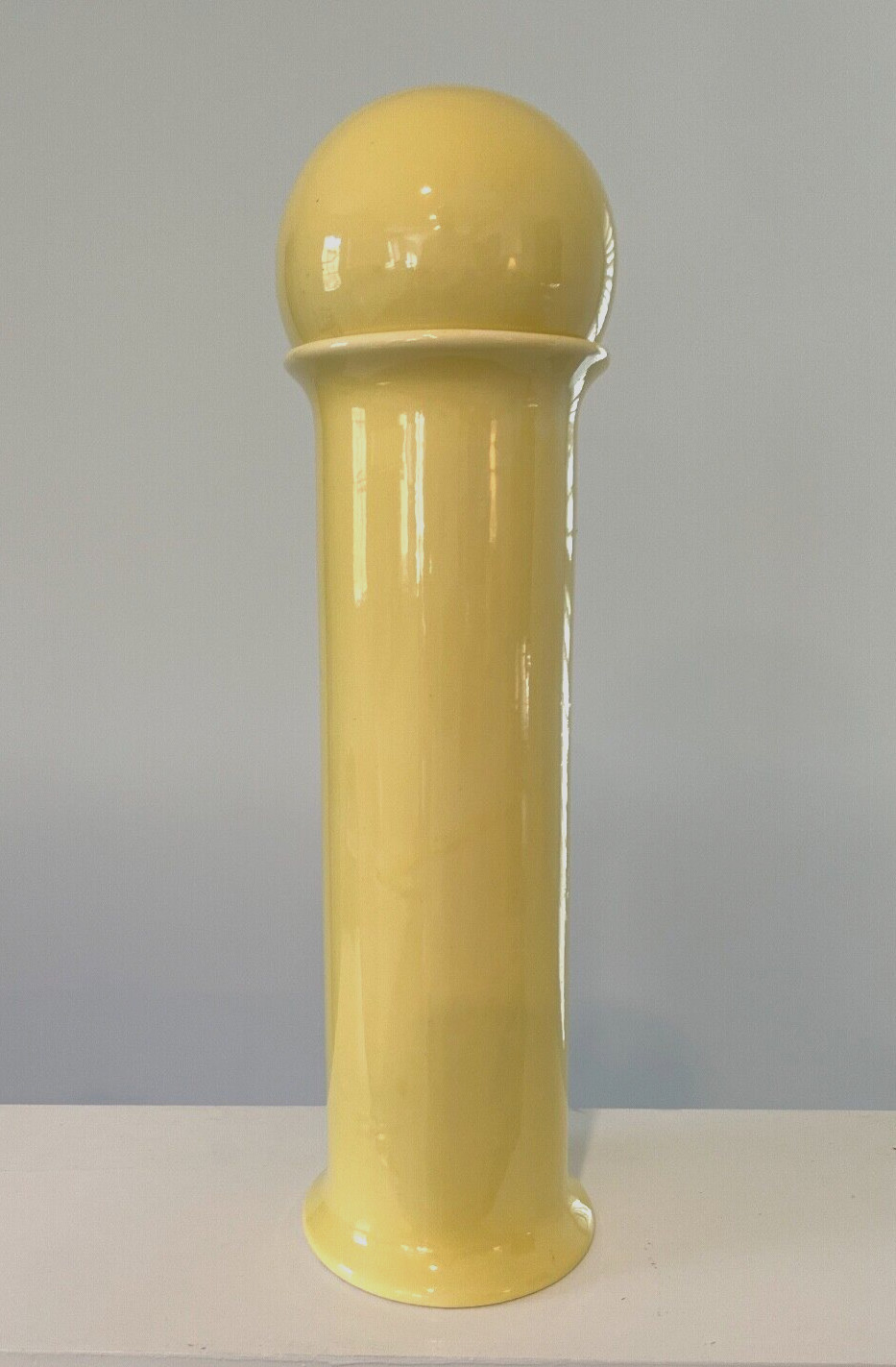 MCM 18 inch YELLOW Ceramic Container Canister ITALY, Vintage 1960s Raymor Era