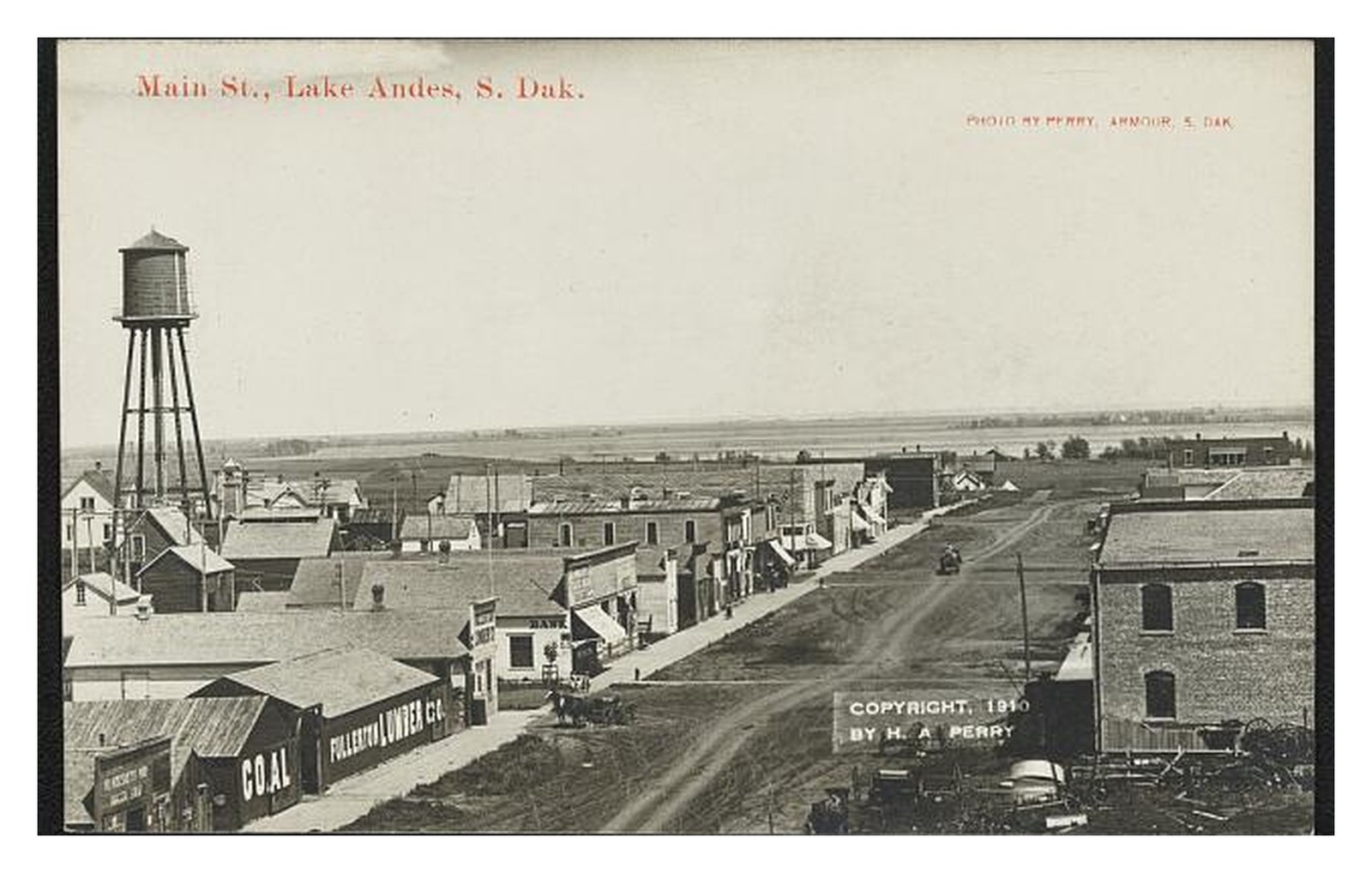 Lake Andes South Dakota Main Street Standard Postcard