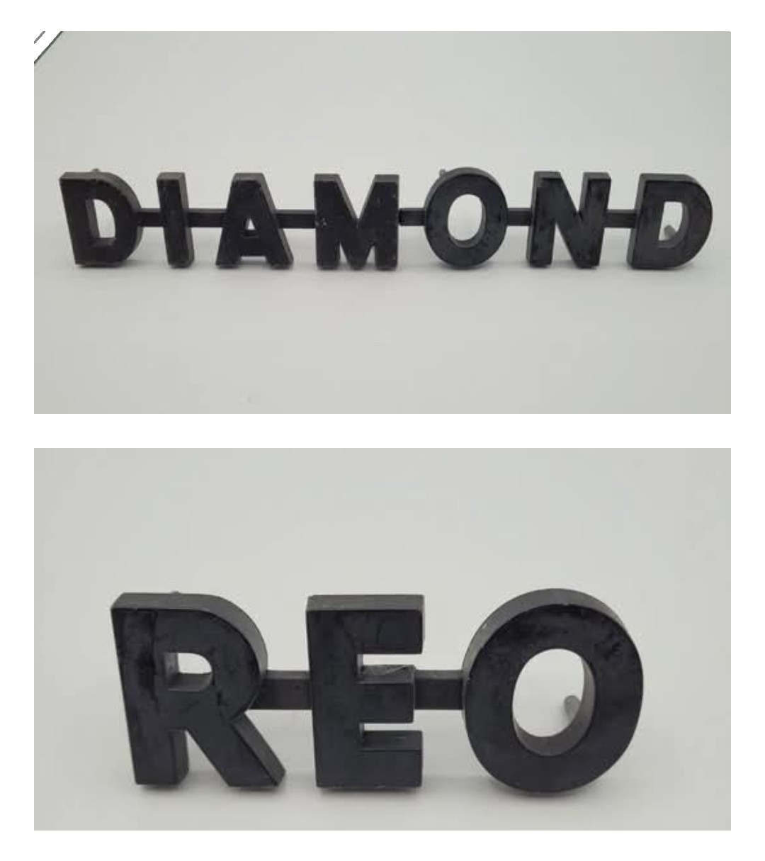 Vintage DIAMOND REO Emblem/Badge/Nameplate Big Rig Semi Truck White Motor Co