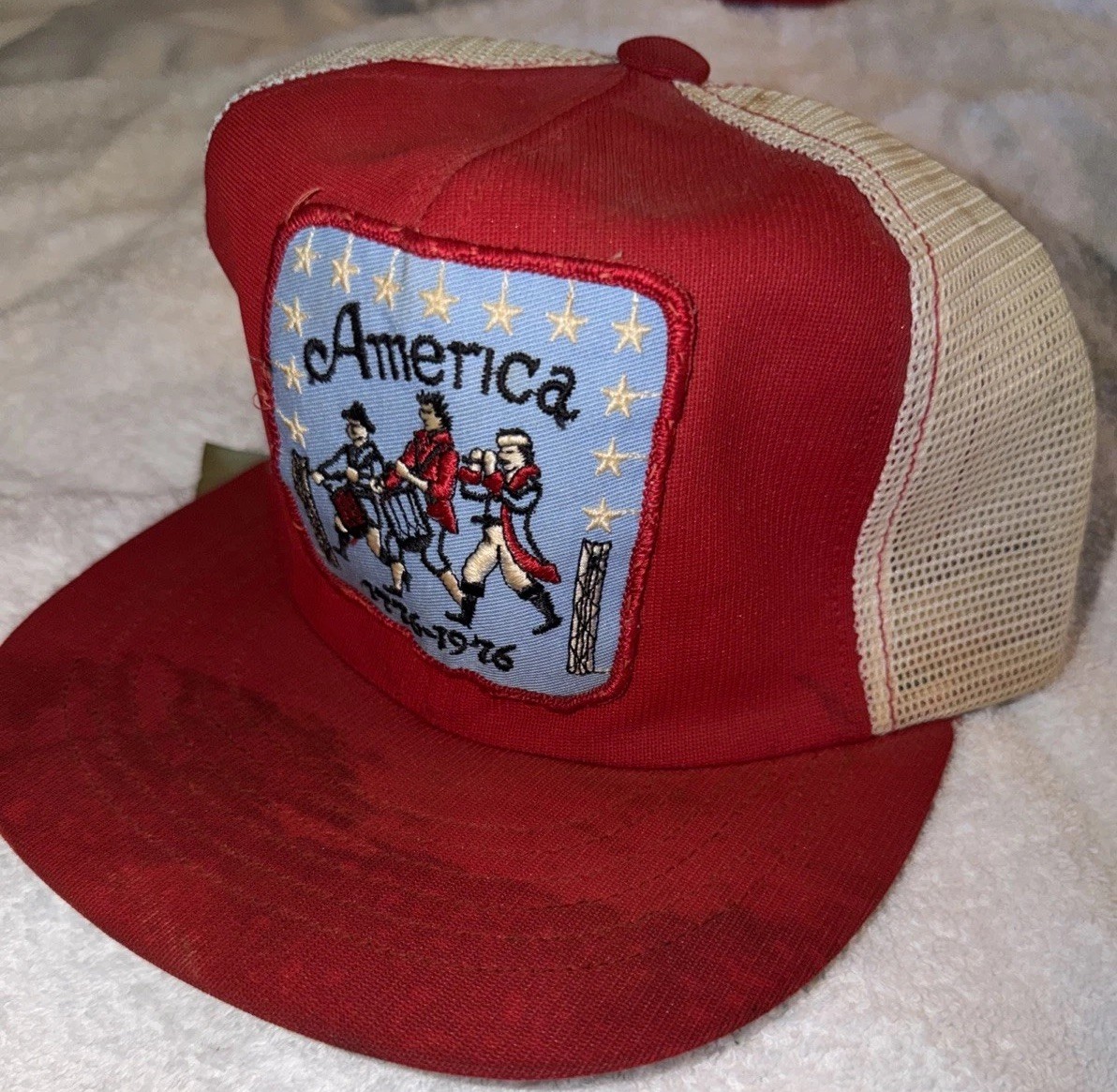 Rare Vintage 1976 America Bicentennial Patch Mesh Trucker Hat