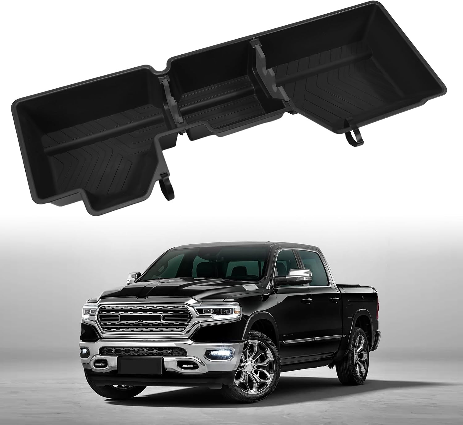Rear under Seat Storage Box for 2019-2026 Dodge Ram 1500 Crew Cab