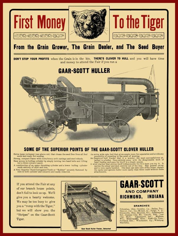 1905 Gaar Scott & Co NEW Metal Sign: \