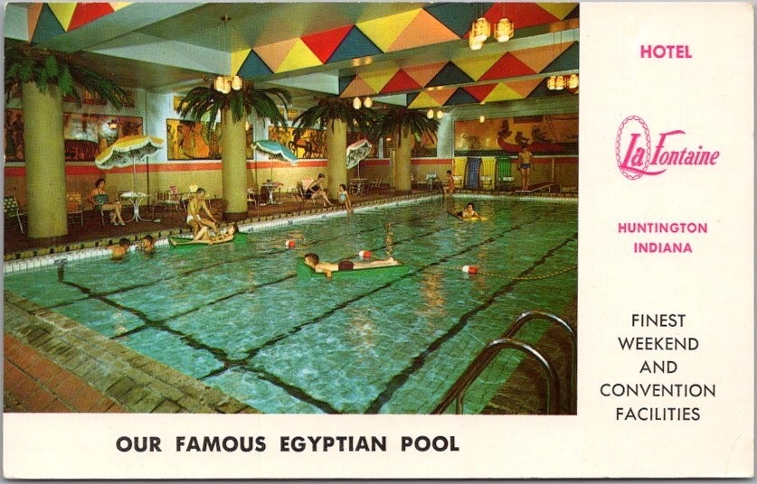 HUNTINGTON, Indiana Postcard HOTEL LA FONTAINE \